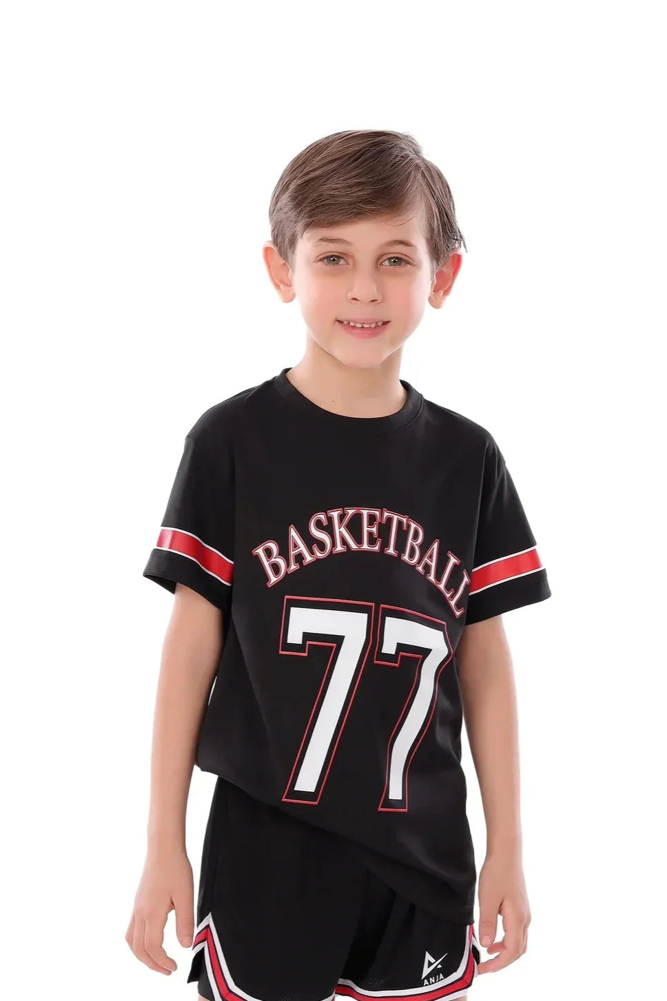 Boys Black Basketball T-Shirt – Sporty Athletic Top