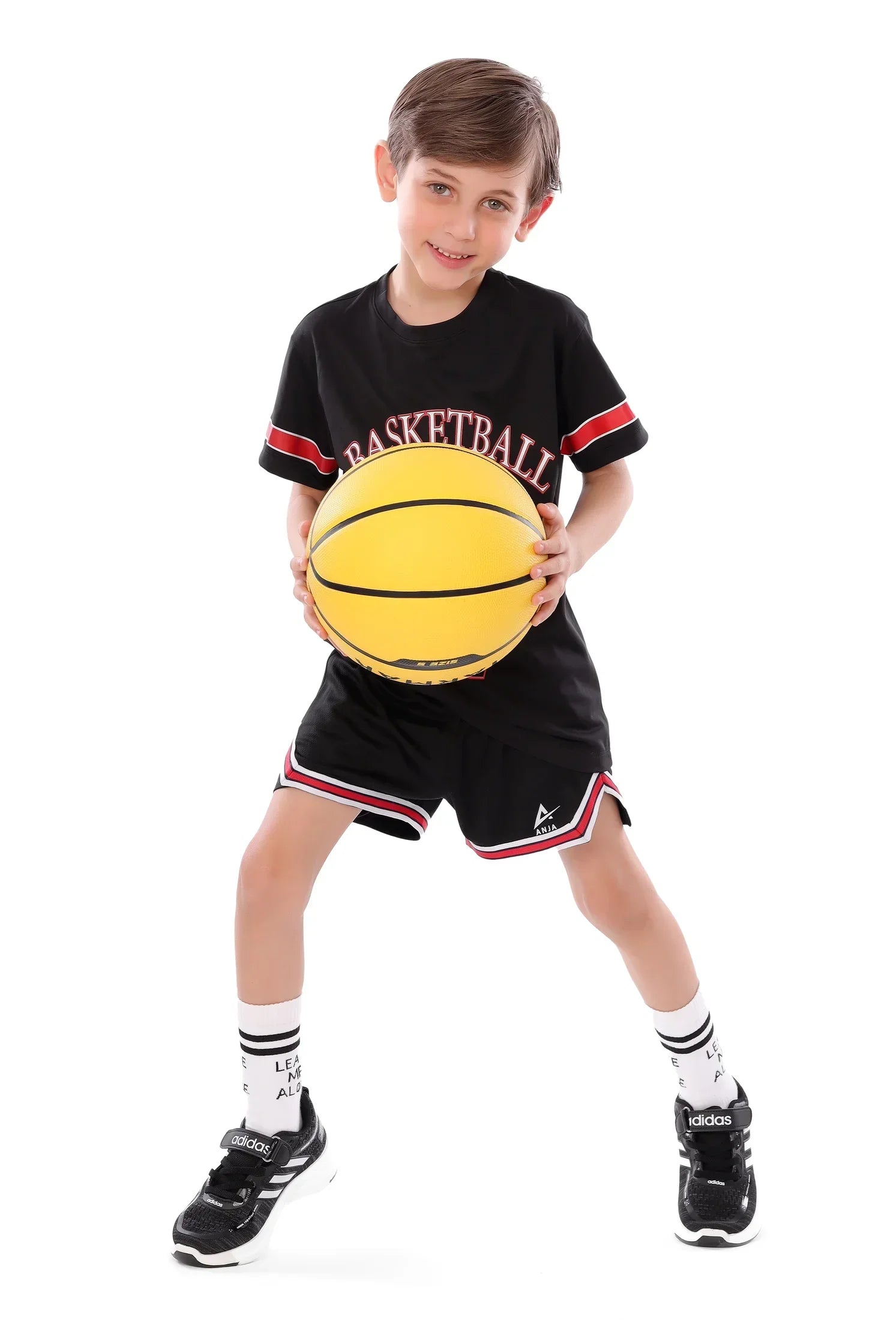 Boys Black Basketball T-Shirt – Sporty Athletic Top