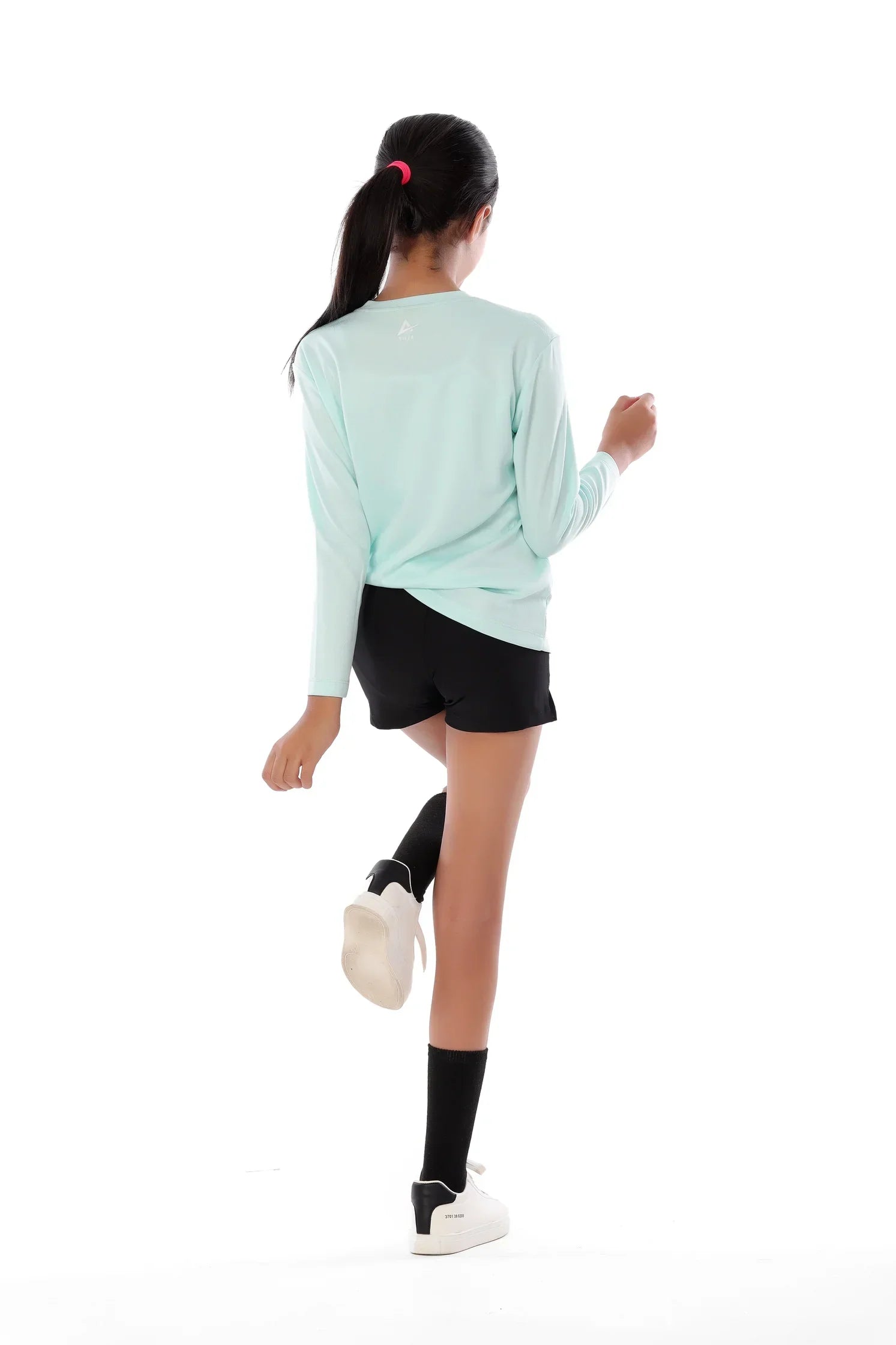 Girls Light Blue Basketball  Long Sleeve T-Shirt