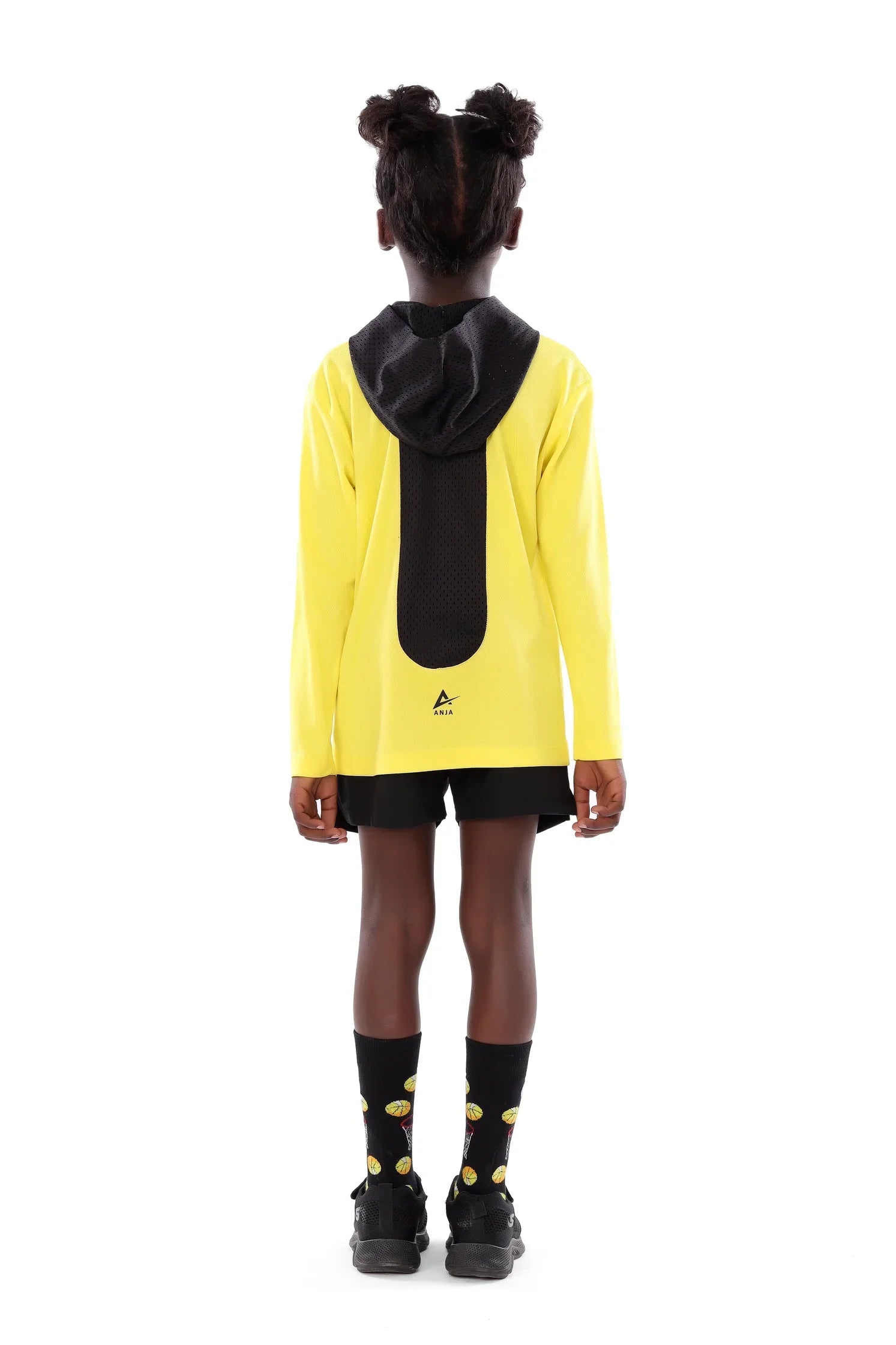 Girls Yellow Basketball  Long Sleeve T-Shirt