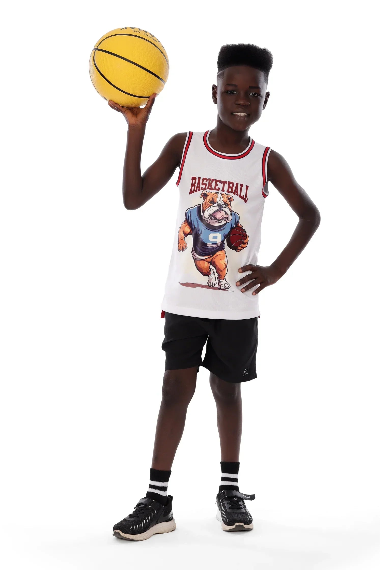 Boys Bulldog Basketball Sleeveless T-Shirt – Sporty Graphic Top
