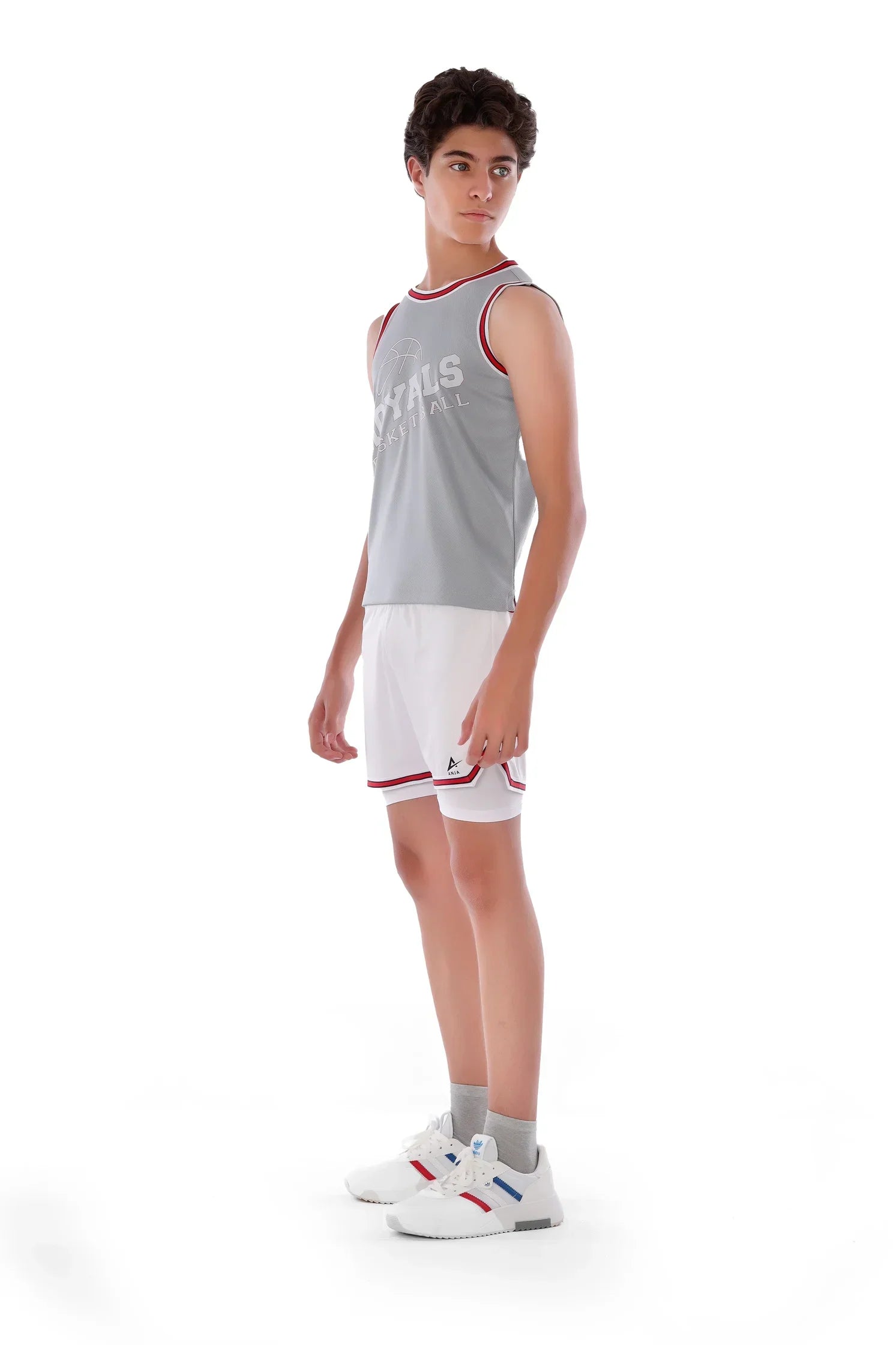 Boys Grey Basketball Sleeveless T-Shirt – Sporty Athletic Top