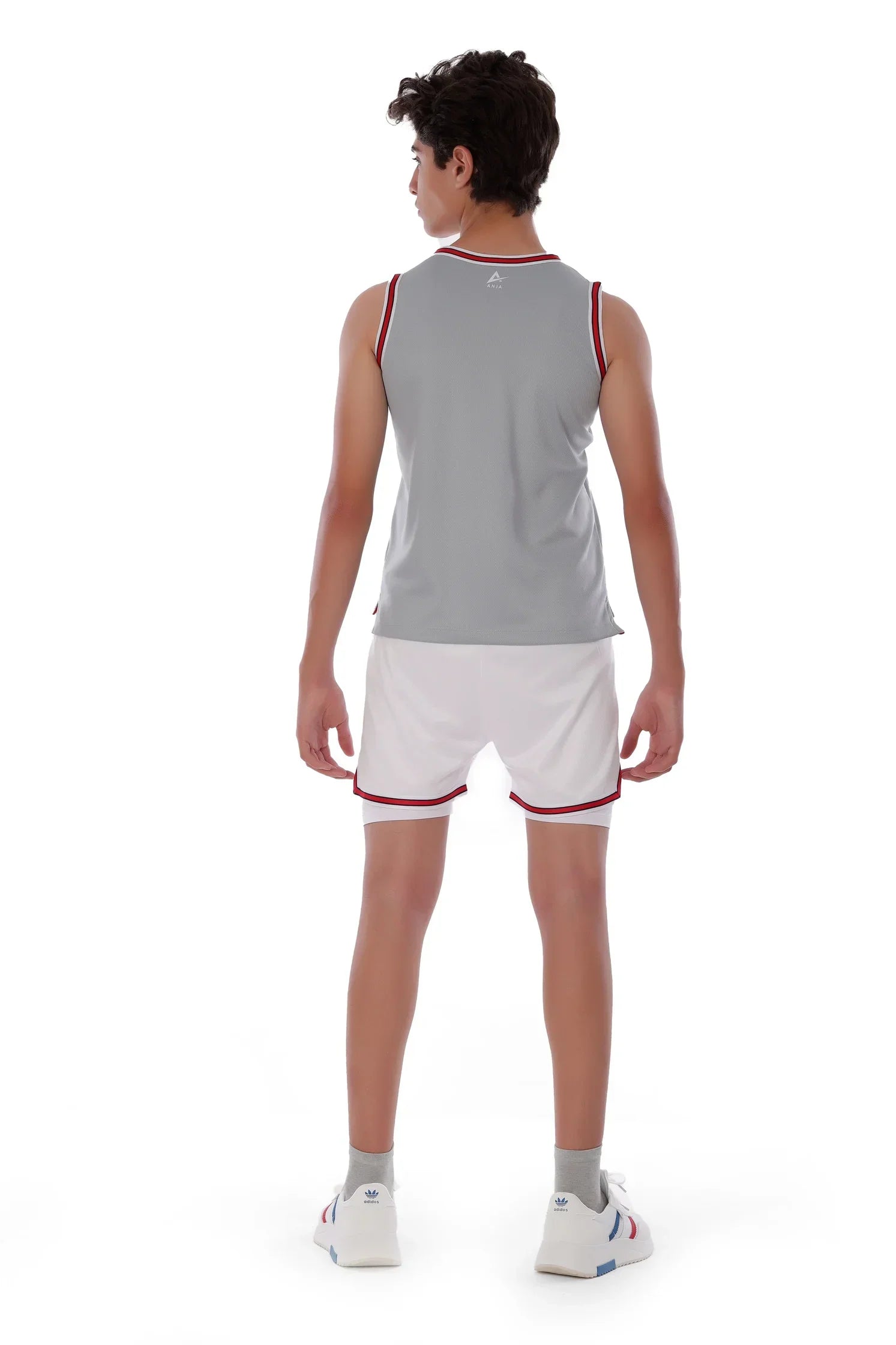 Boys Grey Basketball Sleeveless T-Shirt – Sporty Athletic Top