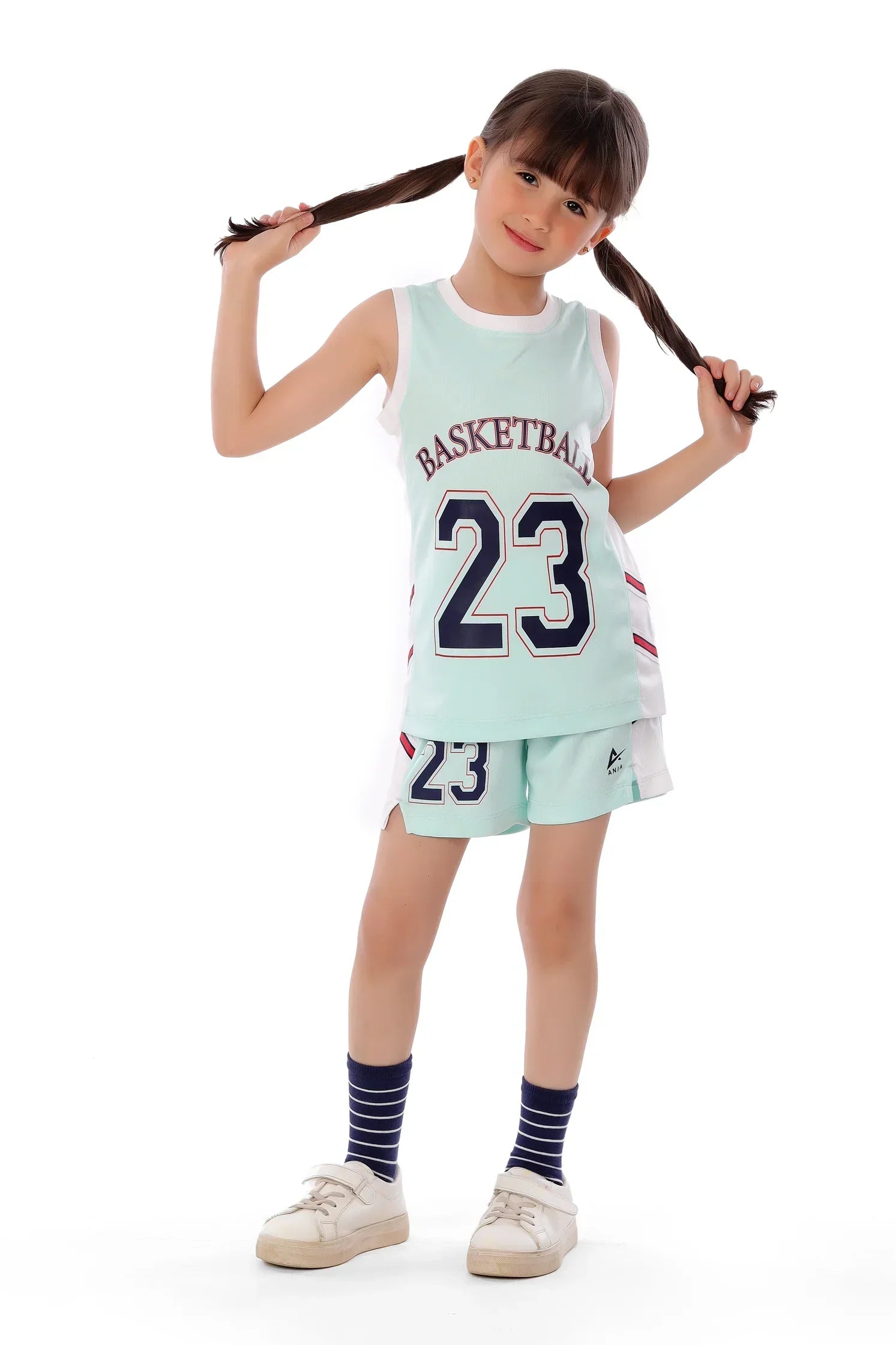 Girls Basketball Kit – Sporty Sleeveless Jersey and Shorts Set