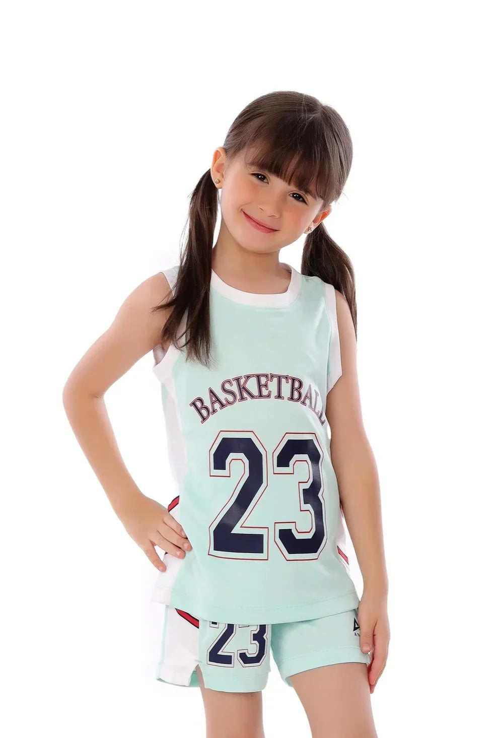 Girls Basketball Kit – Sporty Sleeveless Jersey and Shorts Set