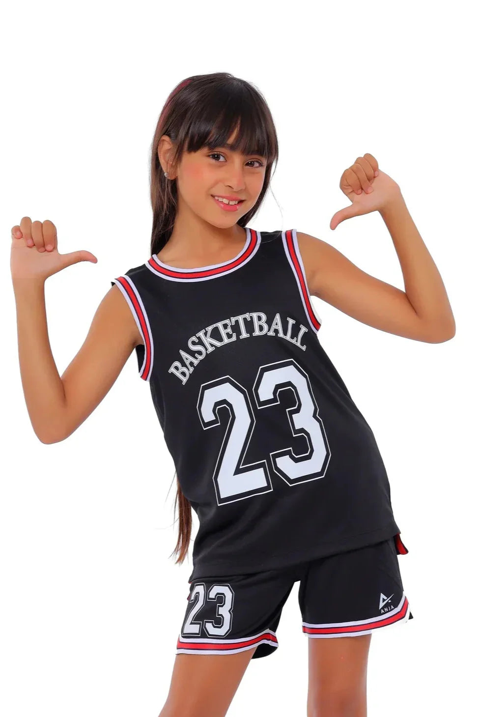 Girls Basketball Kit – Sporty Sleeveless Jersey and Shorts Set