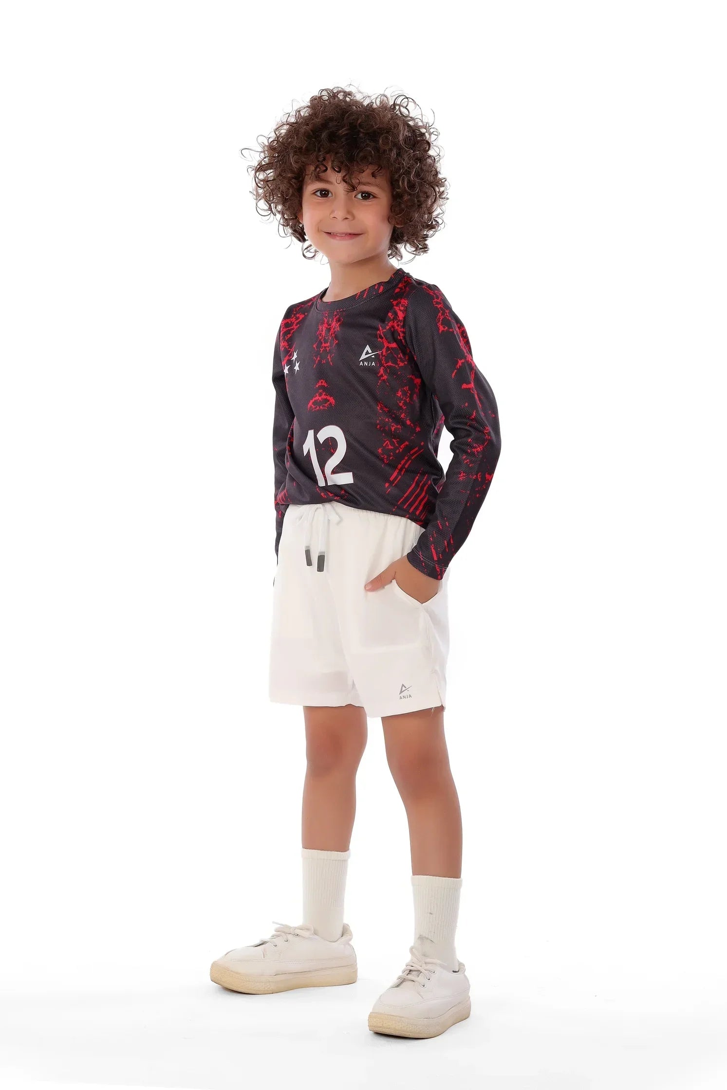 Boys Black & Red Jersey – Long Sleeve T-Shirt
