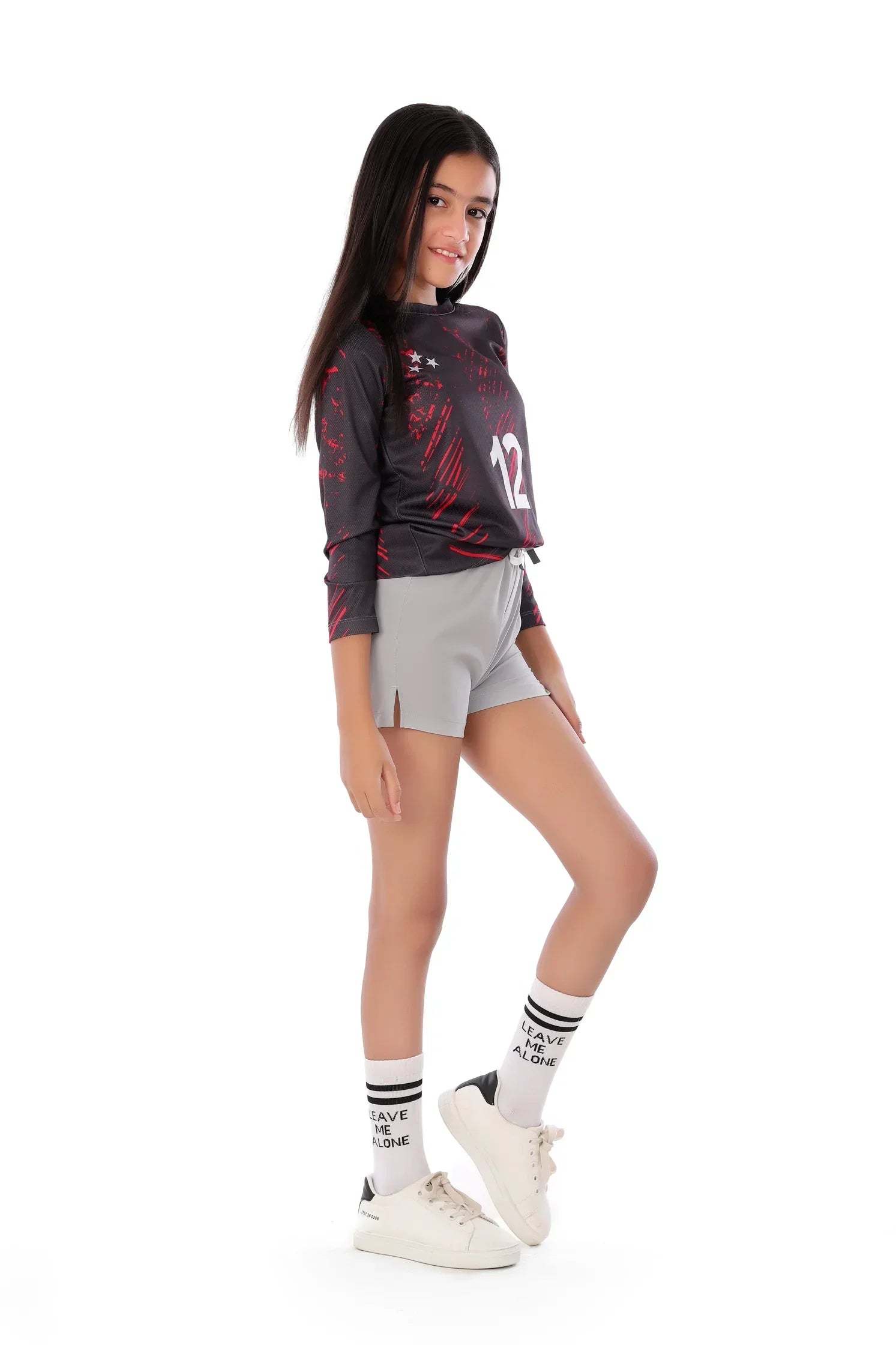 Girls Black & Red Jersey – Long Sleeve T-Shirt
