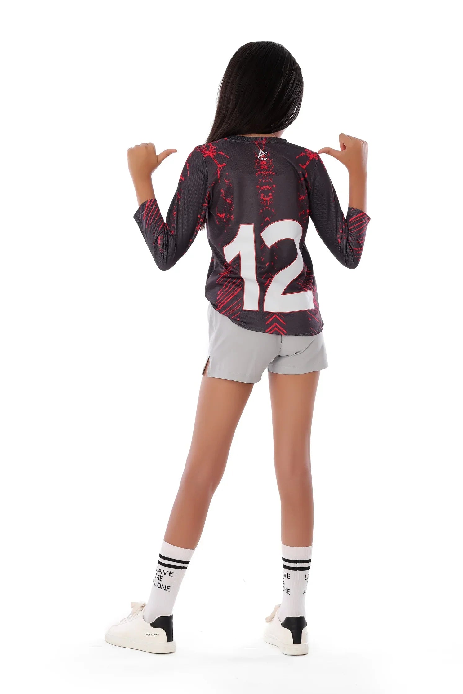 Girls Black & Red Jersey – Long Sleeve T-Shirt
