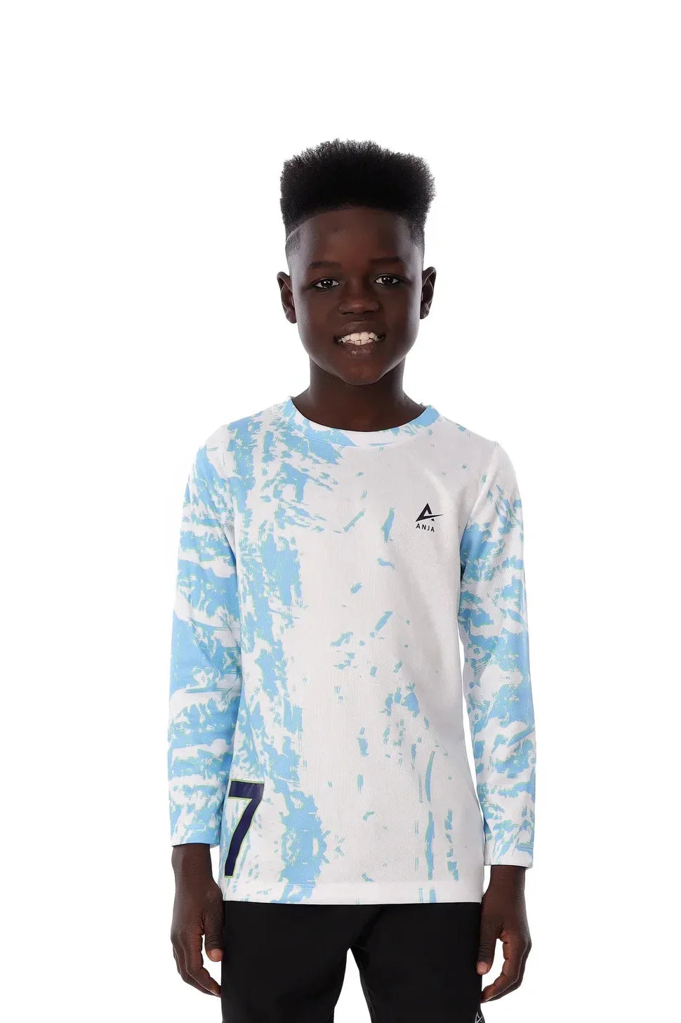 Boys Blue Marble  Long Sleeve T-Shirt – Sporty Athletic Top