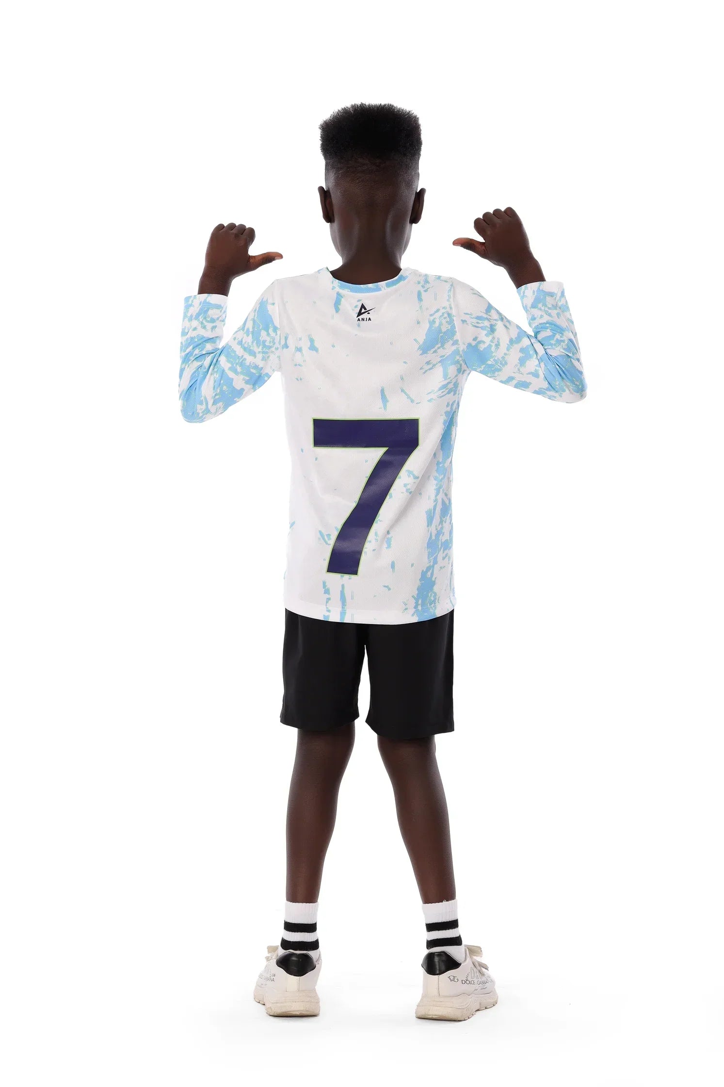 Boys Blue Marble  Long Sleeve T-Shirt – Sporty Athletic Top