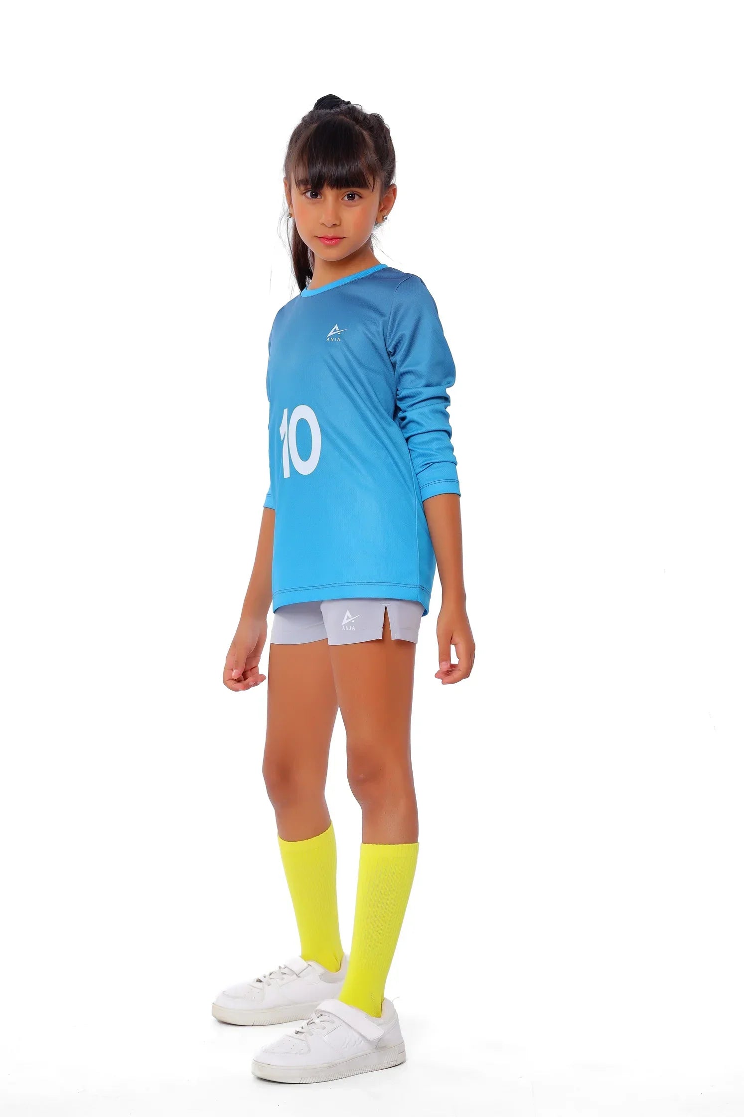 Girls Blue Long Sleeve Jersey – Sporty Athletic T-Shirt