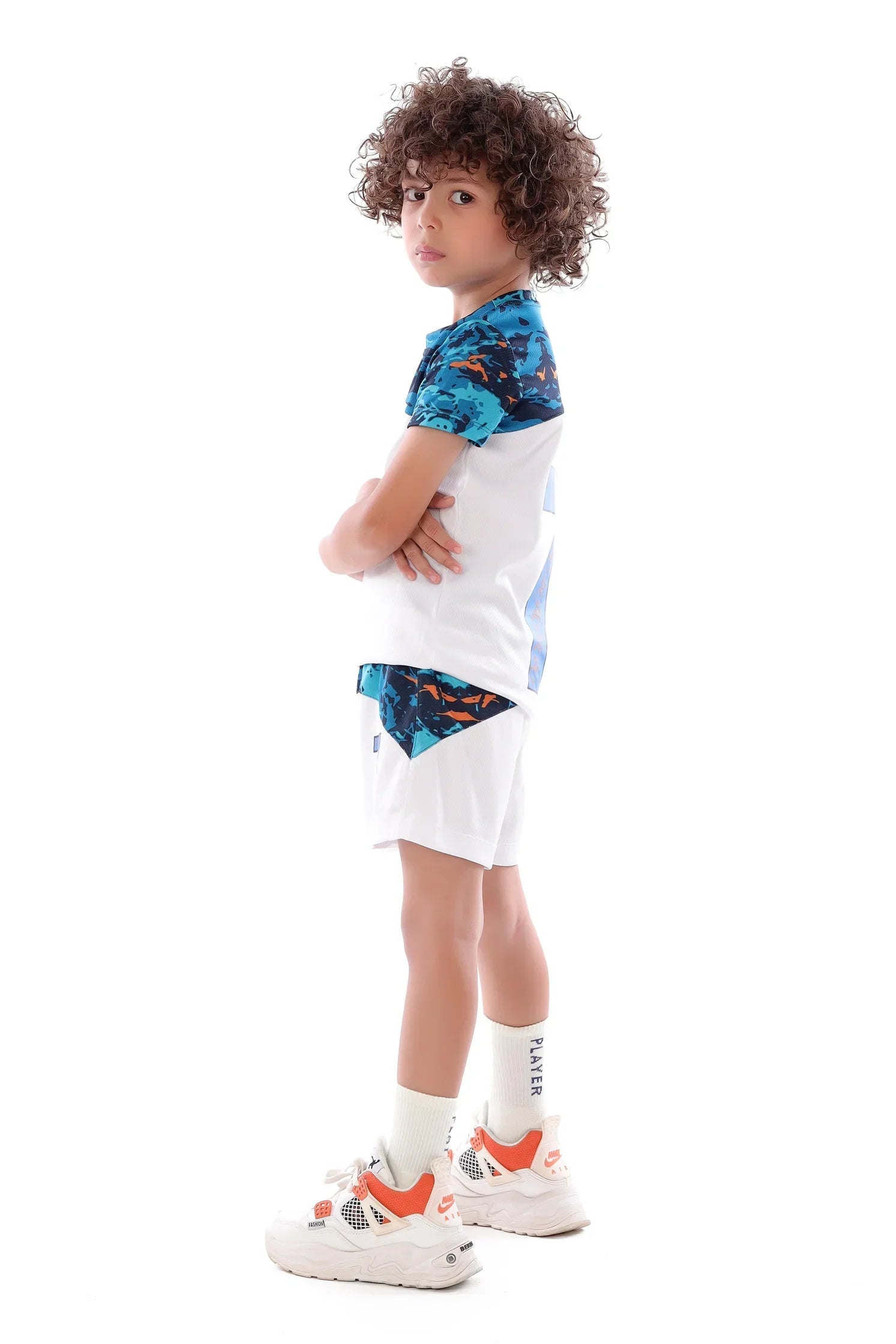 Boys Pattern Sports Kit – Athletic T-Shirt and Shorts Set