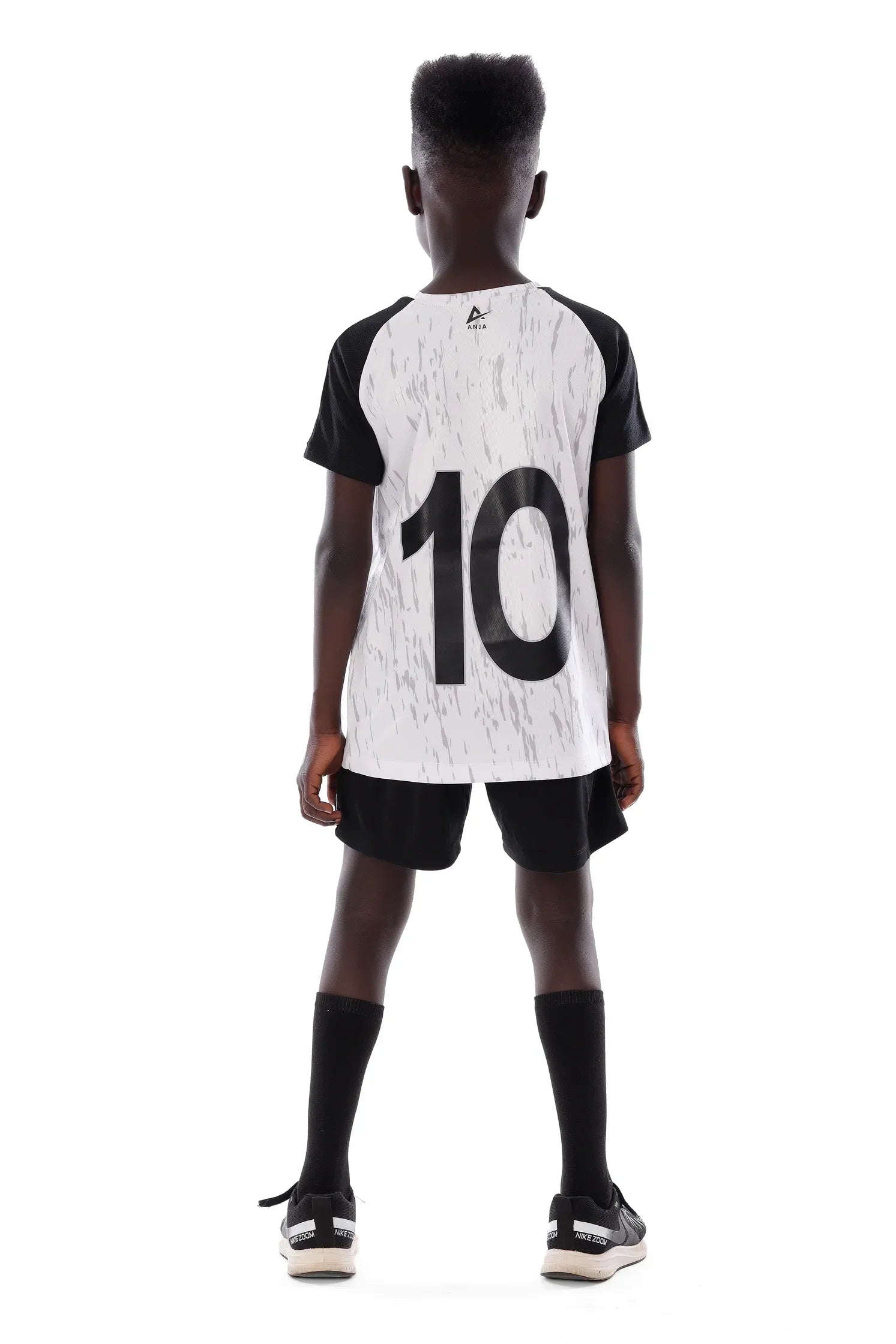 Boys Black & White Athletic Kit – Sporty T-Shirt and Shorts Set