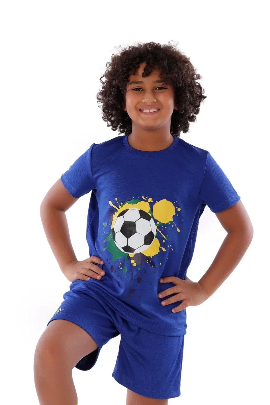 Boys Blue football Kids Kit – Sporty Athletic Set with Shorts