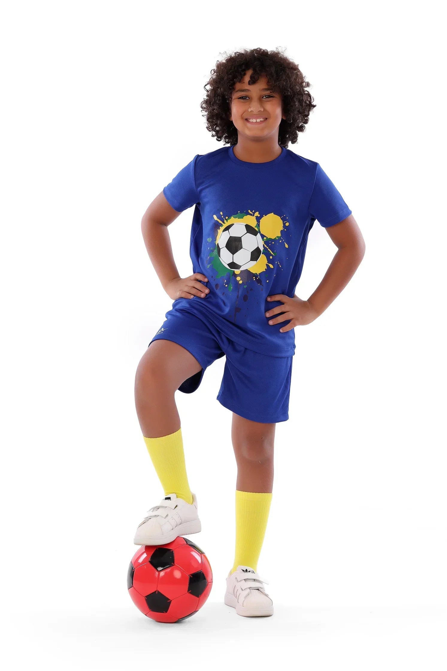 Boys Blue football Kids Kit – Sporty Athletic Set with Shorts