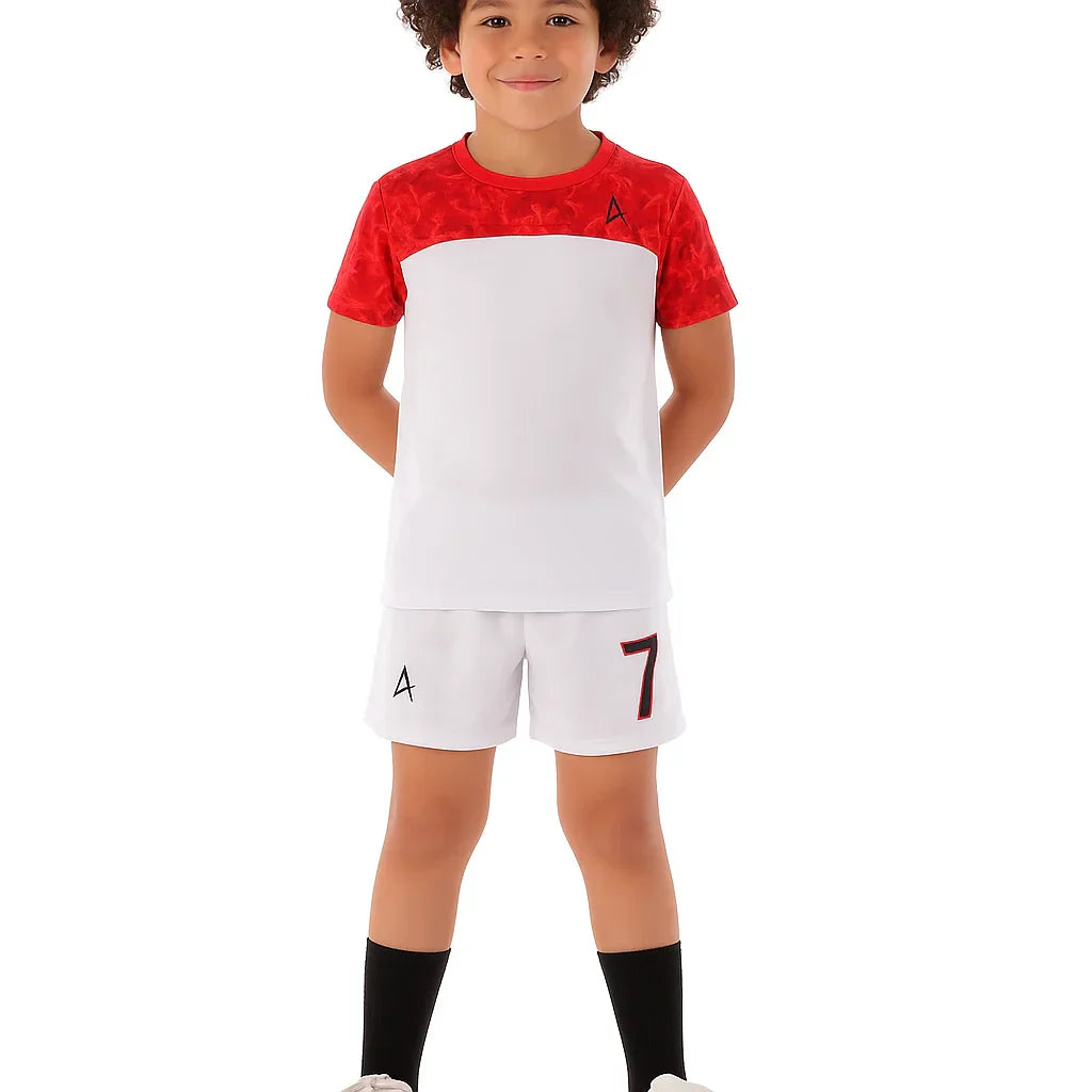 Boys Pattern Sports Kit – Athletic T-Shirt and Shorts Set