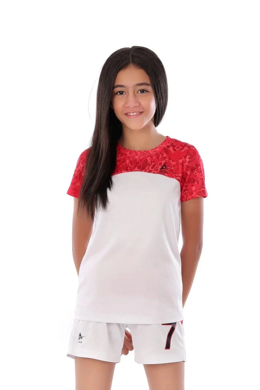 Girls Pattern Sports Kit – Athletic T-Shirt and Shorts Set