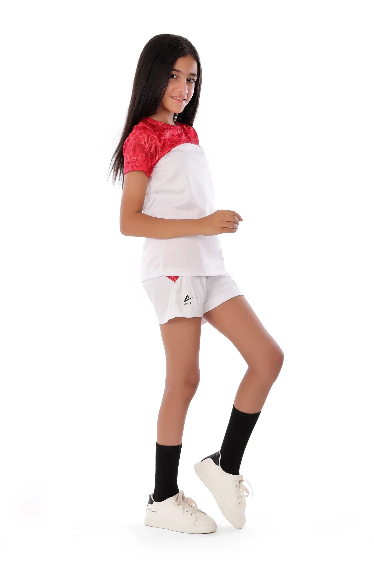 Girls Pattern Sports Kit – Athletic T-Shirt and Shorts Set