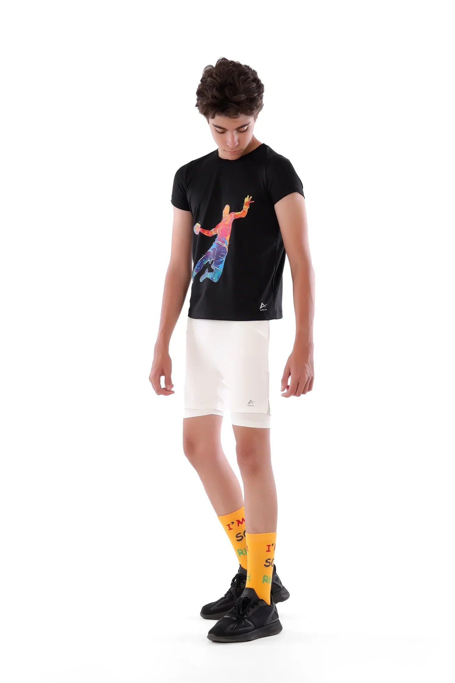 Boys Black Handball T-Shirt – Sporty Athletic Top