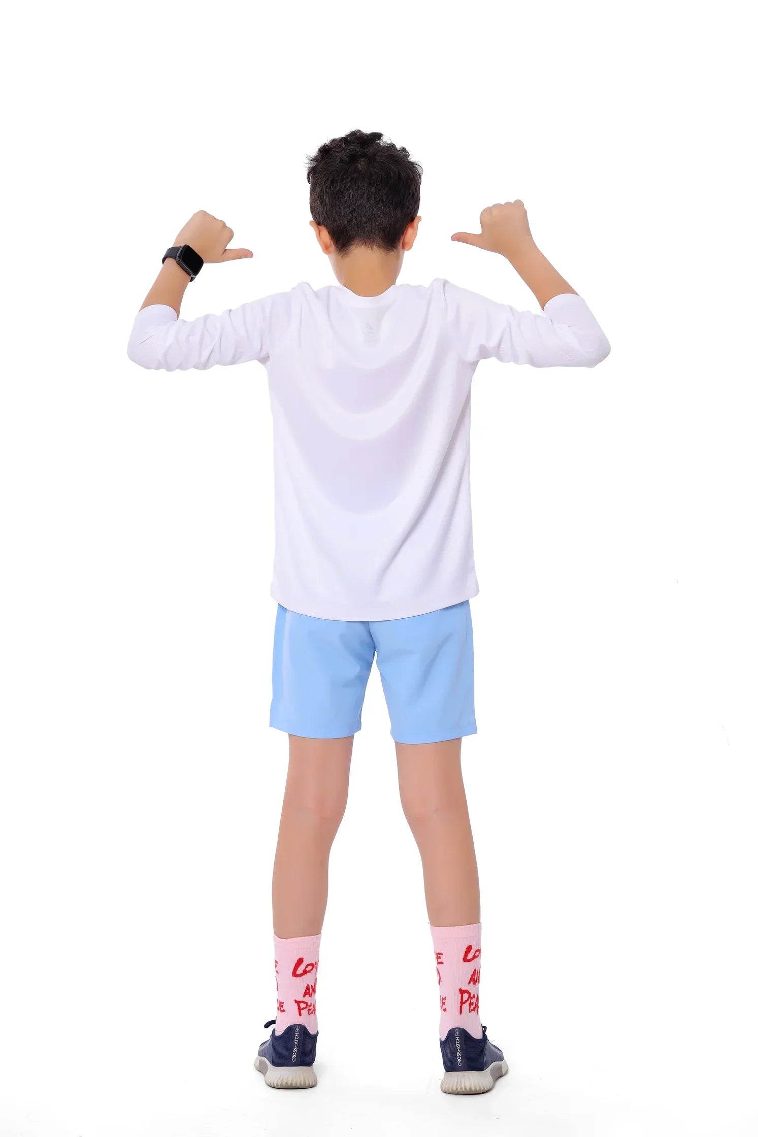 Boys White Splash HandBall T-Shirt – Sporty Long Sleeve Top
