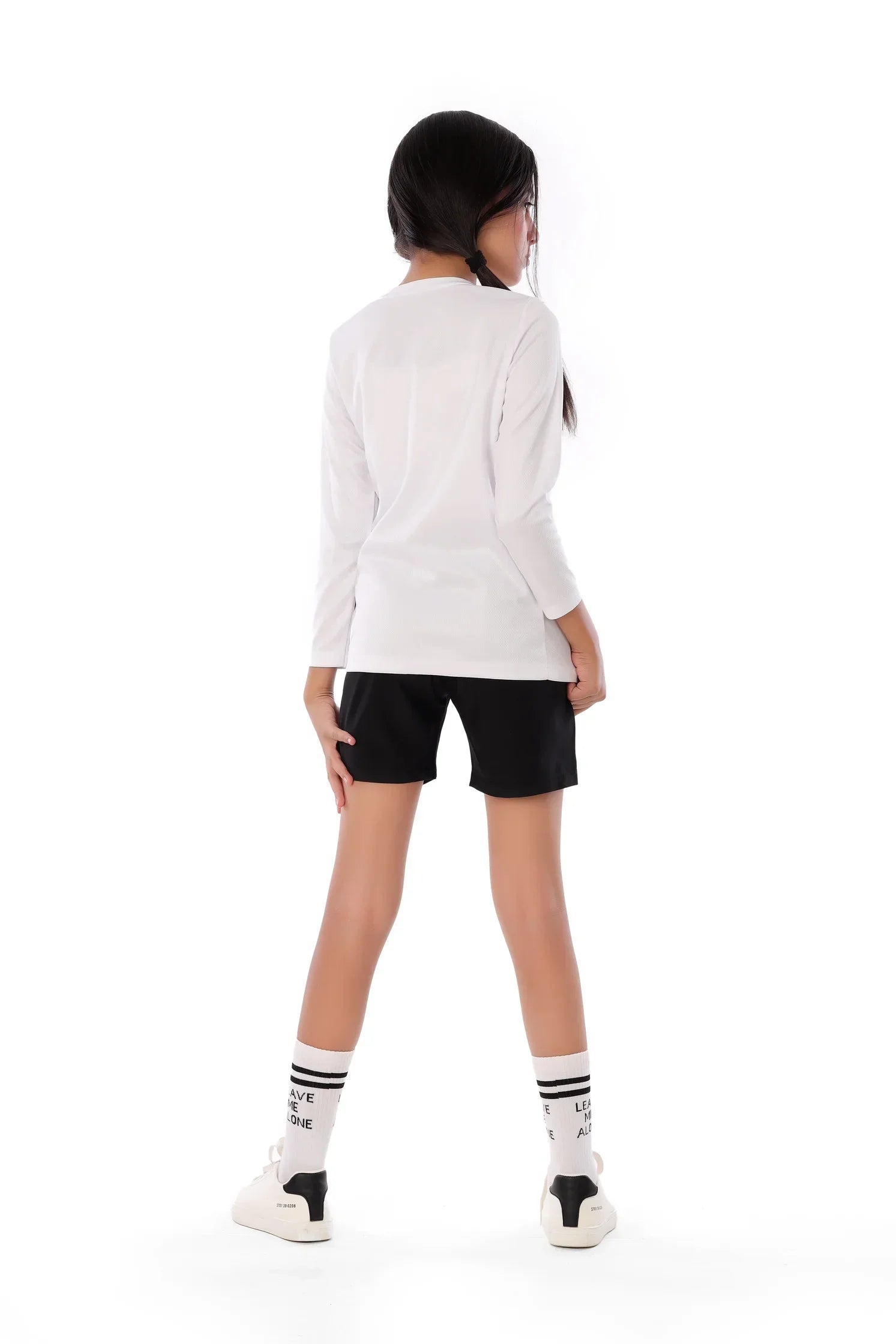 Girls White Splash HandBall T-Shirt – Sporty Long Sleeve Top