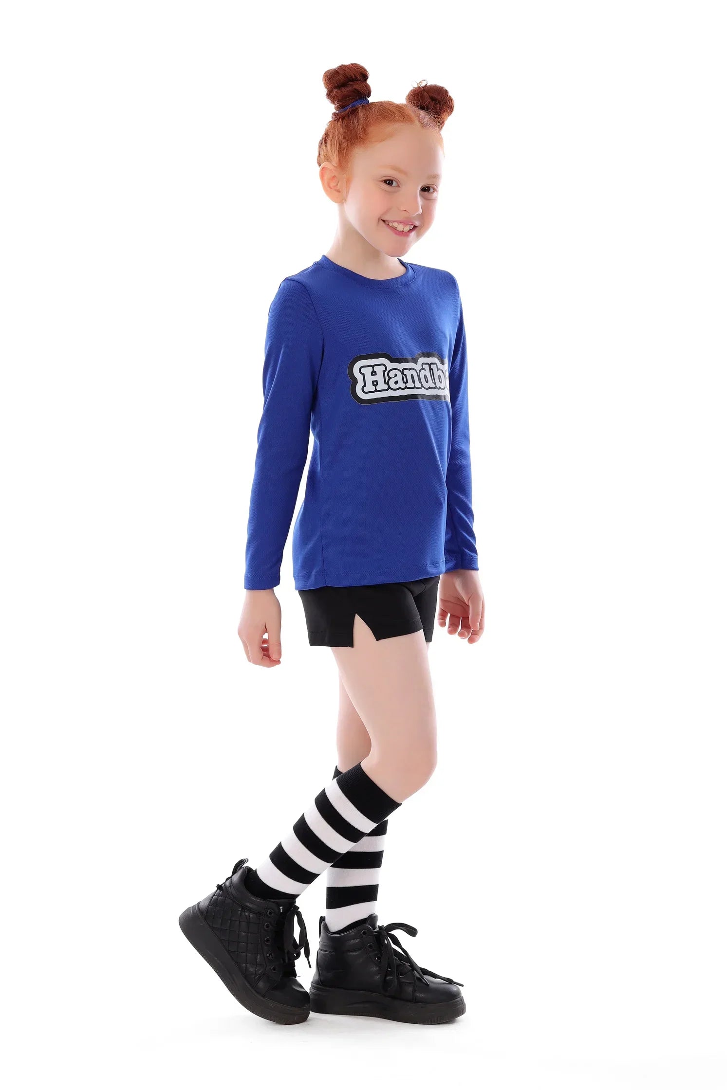 Girls Blue Handball T-Shirt – Sporty Athletic Top