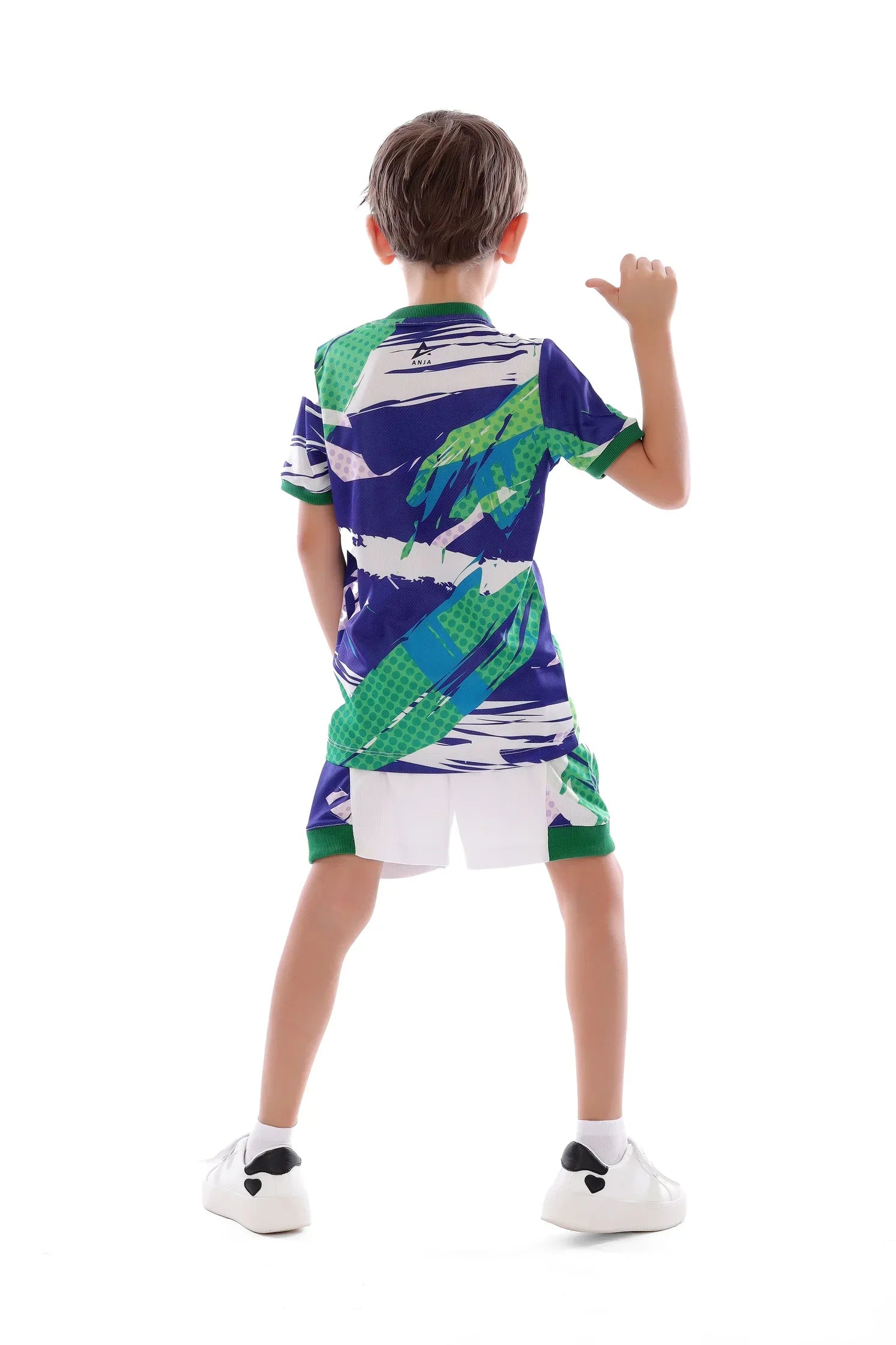 Boys Green & Blue Graphic  Sports Kit –  Athletic T-Shirt and Shorts Set