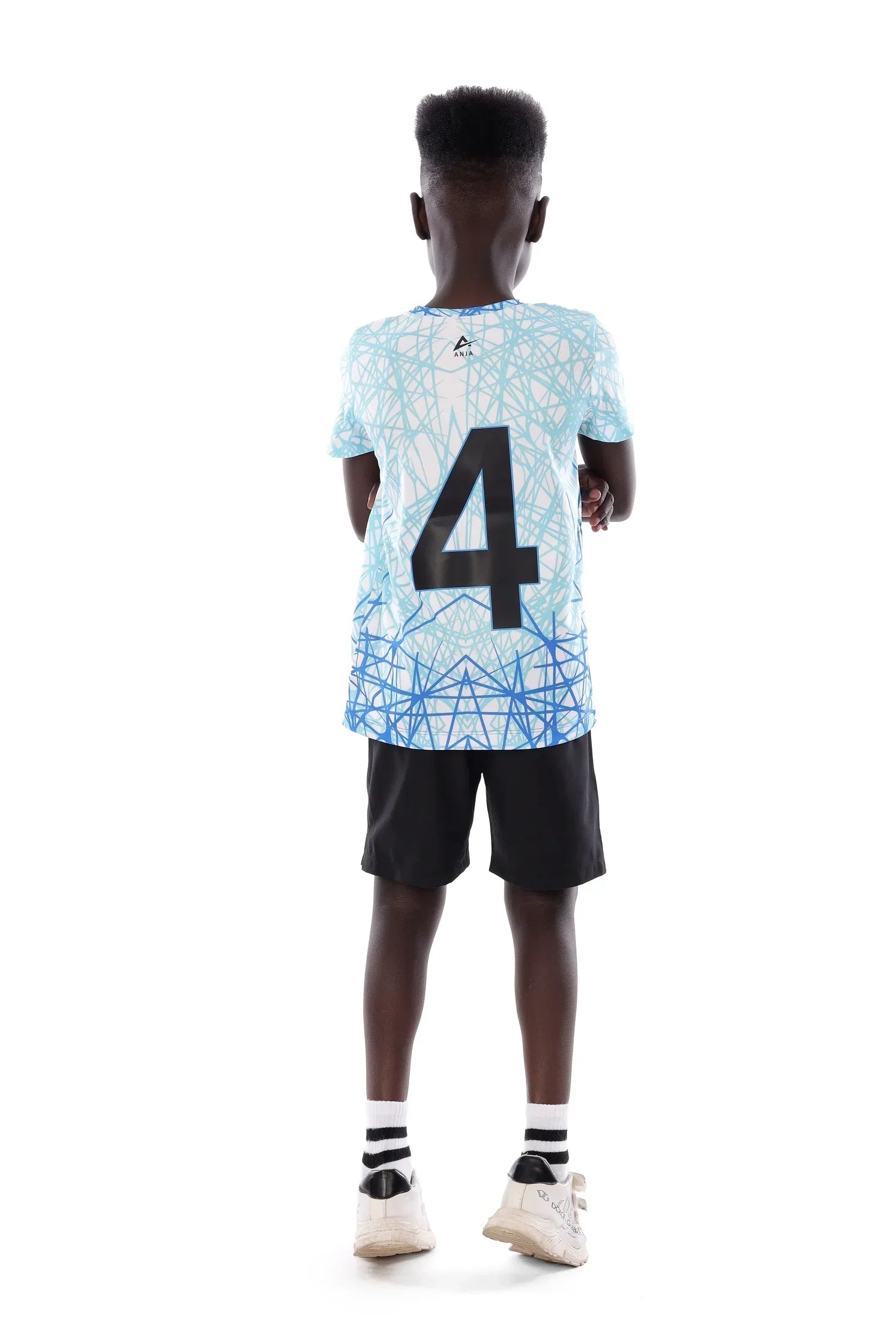 Boys Blue Print Performance T-Shirt – Short sleeve Sporty Athletic Top