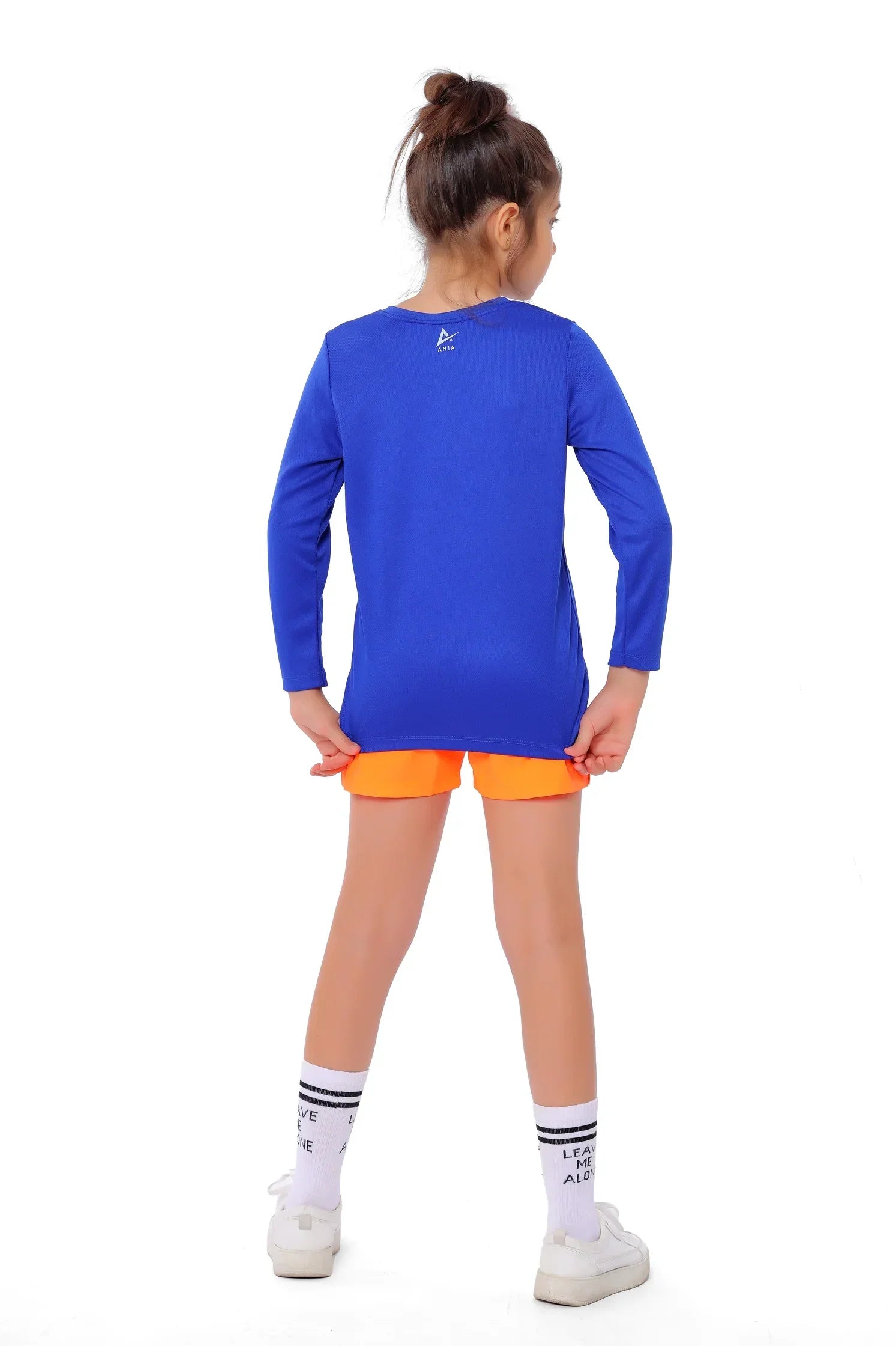 Girls Blue Volleyball Long Sleeve T-Shirt – Sporty Athletic Top