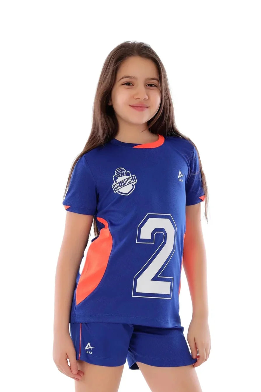 Girls Volleyball Kit – Sporty T-Shirt and Shorts Set