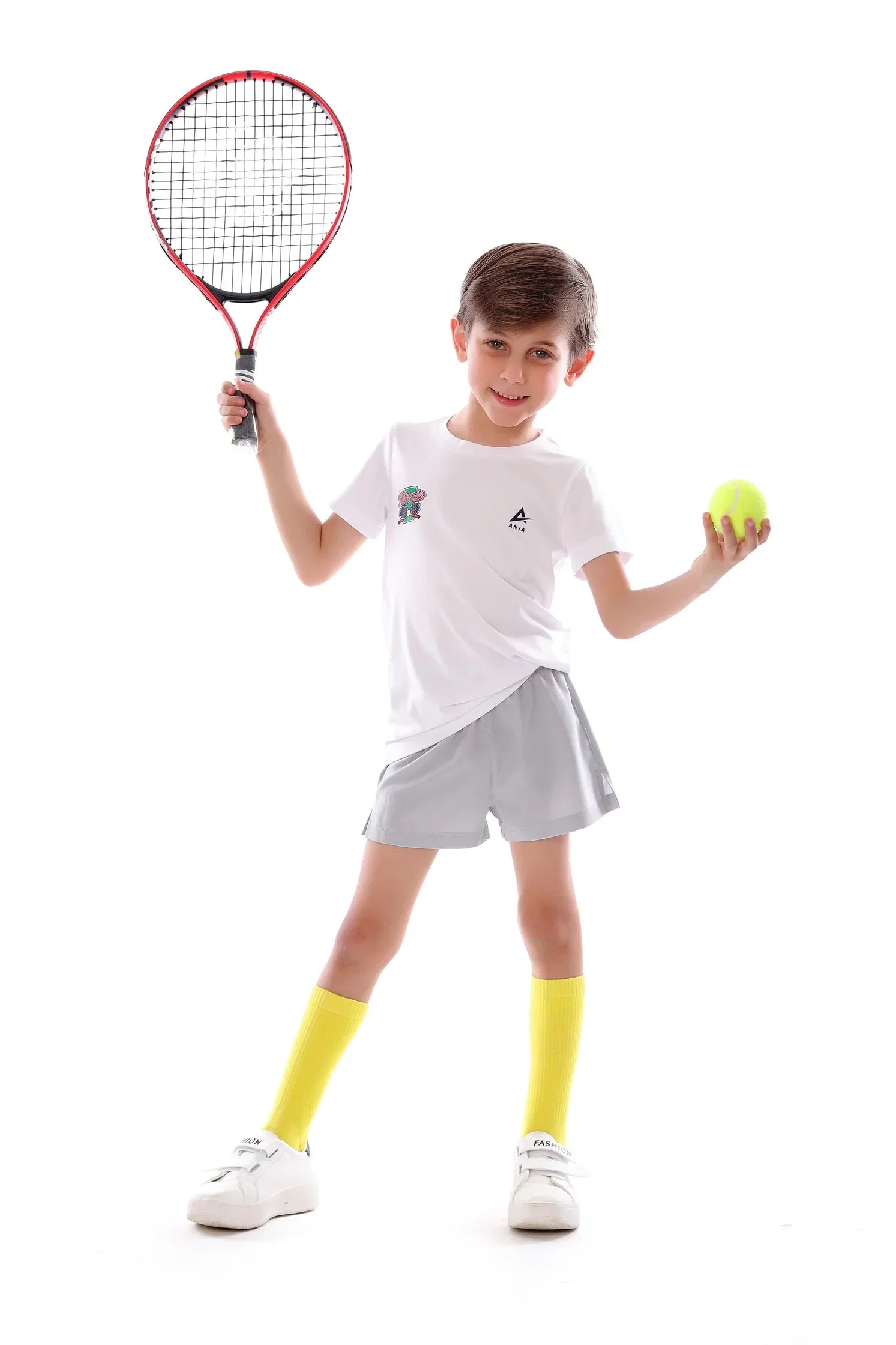 Boys White Classic Tennis T-Shirt – Sporty Short Sleeve Top