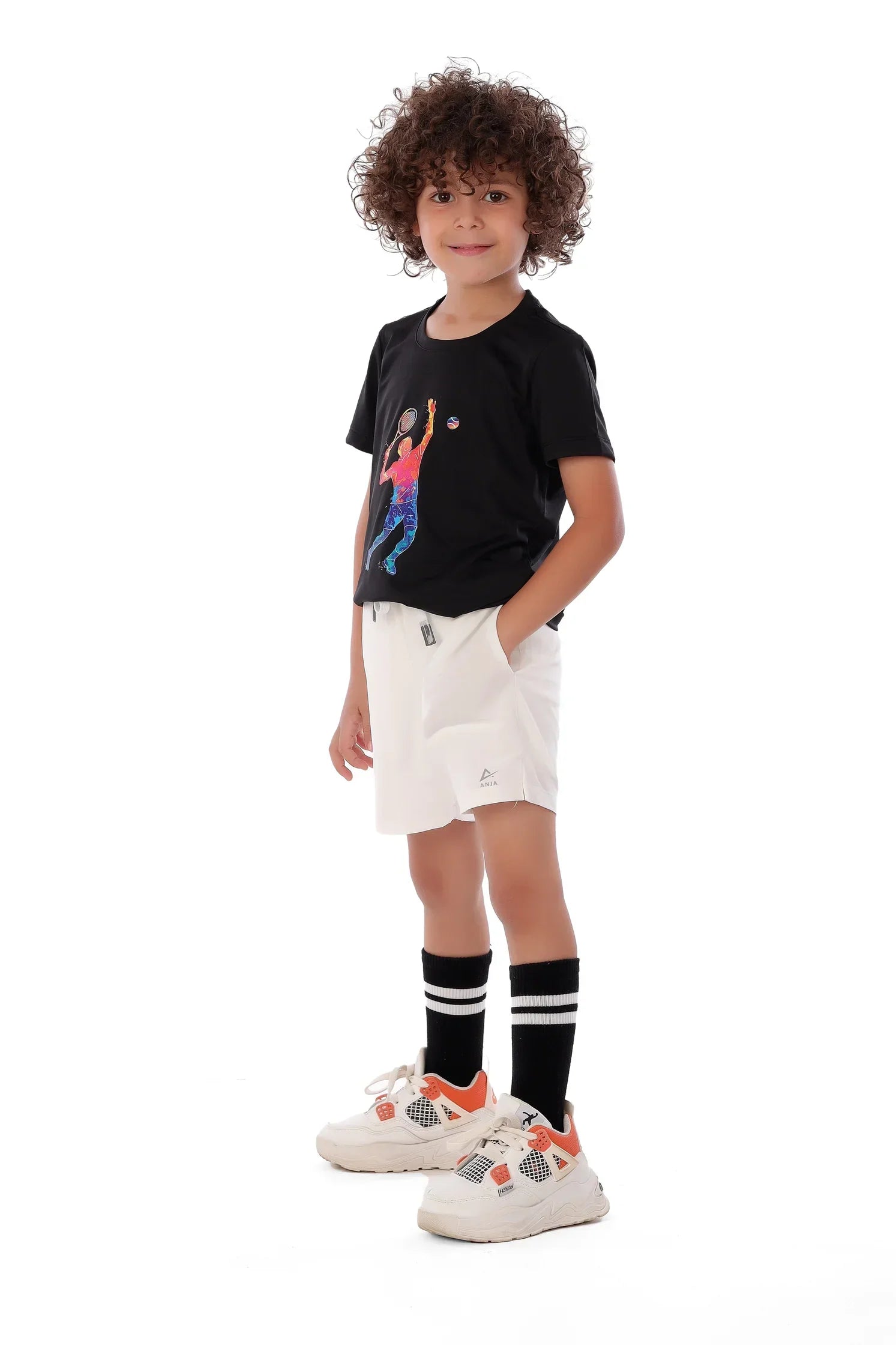 Boys Black Tennis T-Shirt – Sporty Top