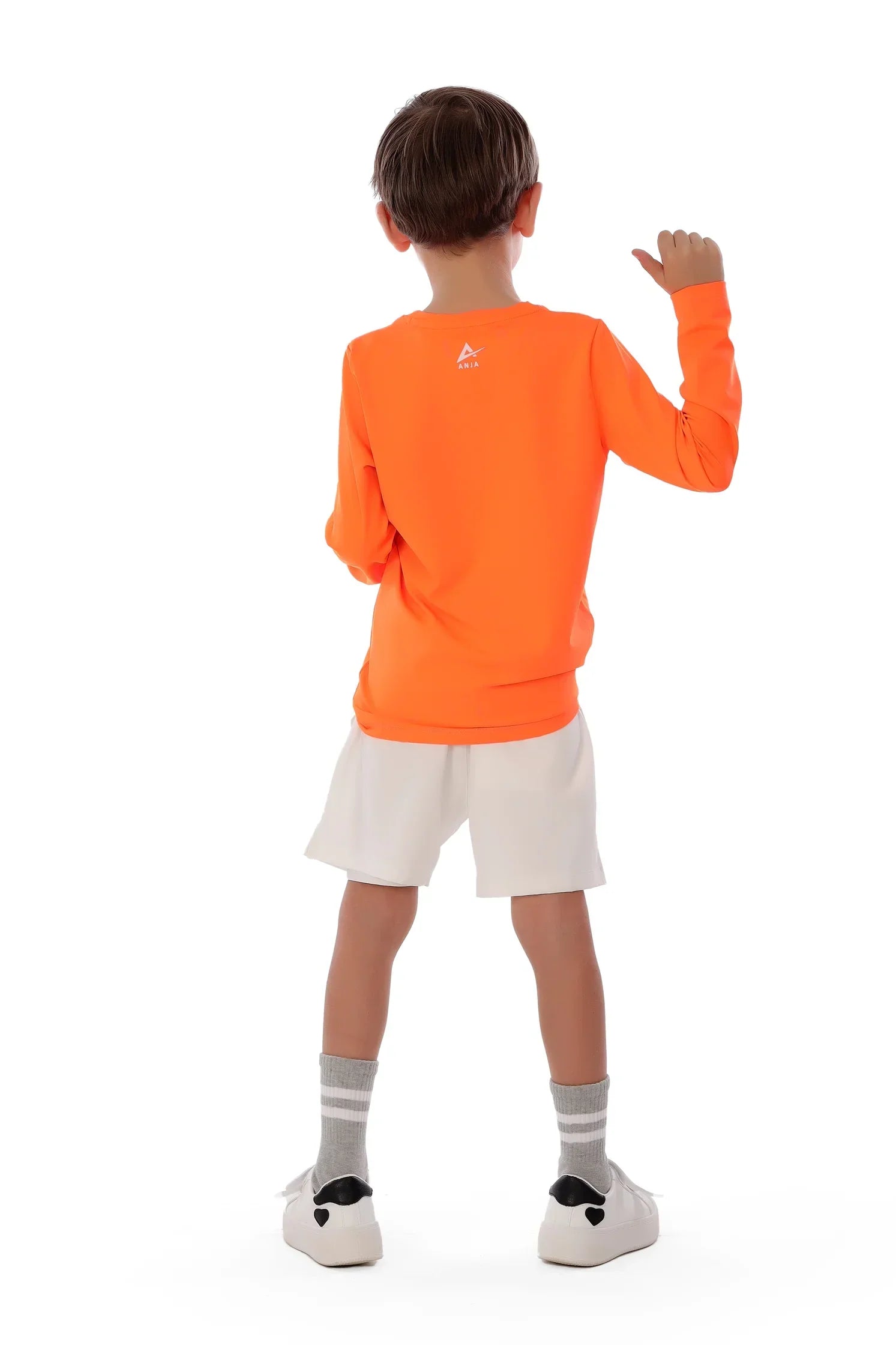 Boys Orange Champion Tennis Long Sleeve T-Shirt – Sporty Graphic Top