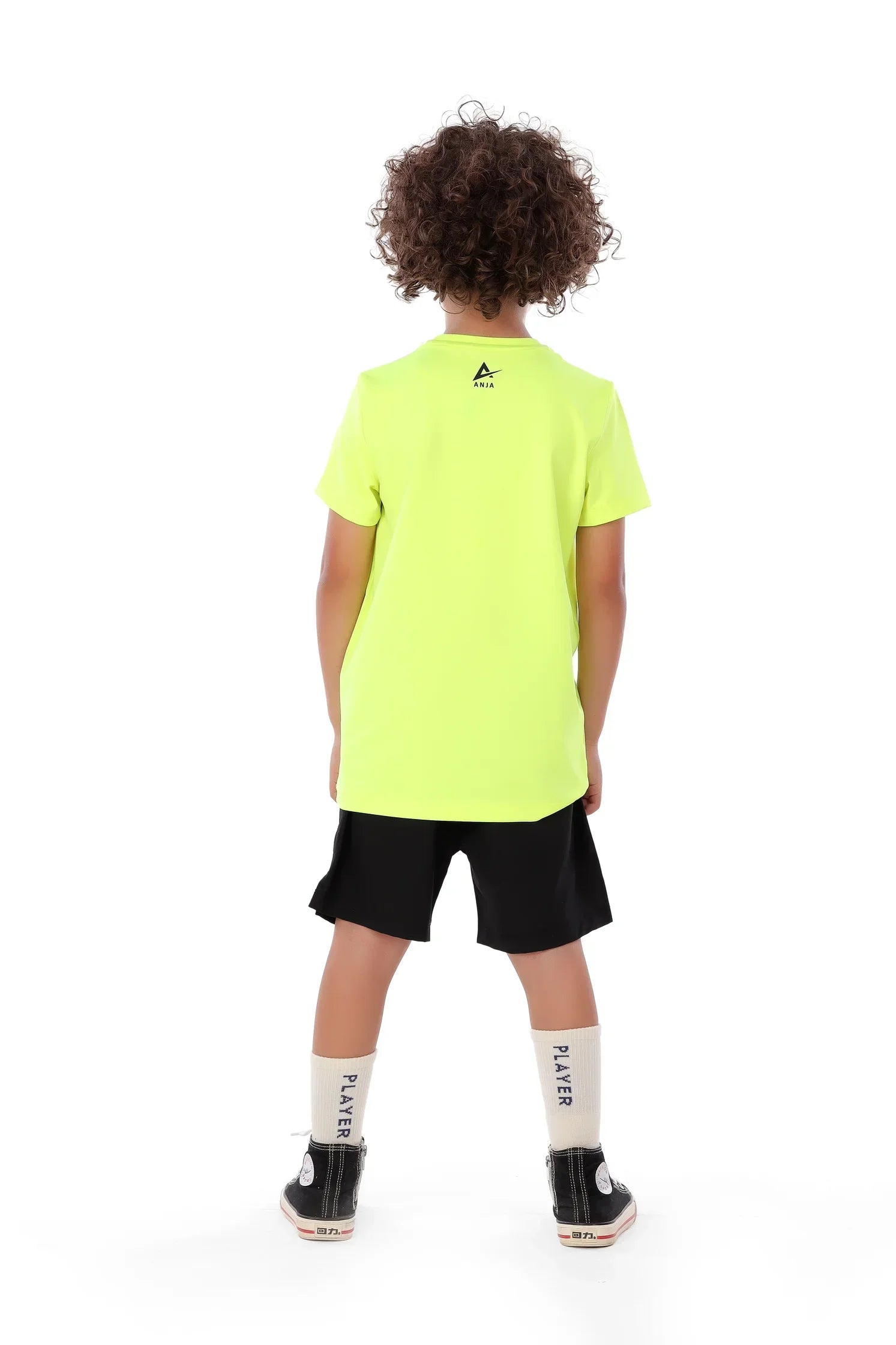 Boys Neon Yellow Squash Racket Splash T-Shirt – Sporty Graphic Top