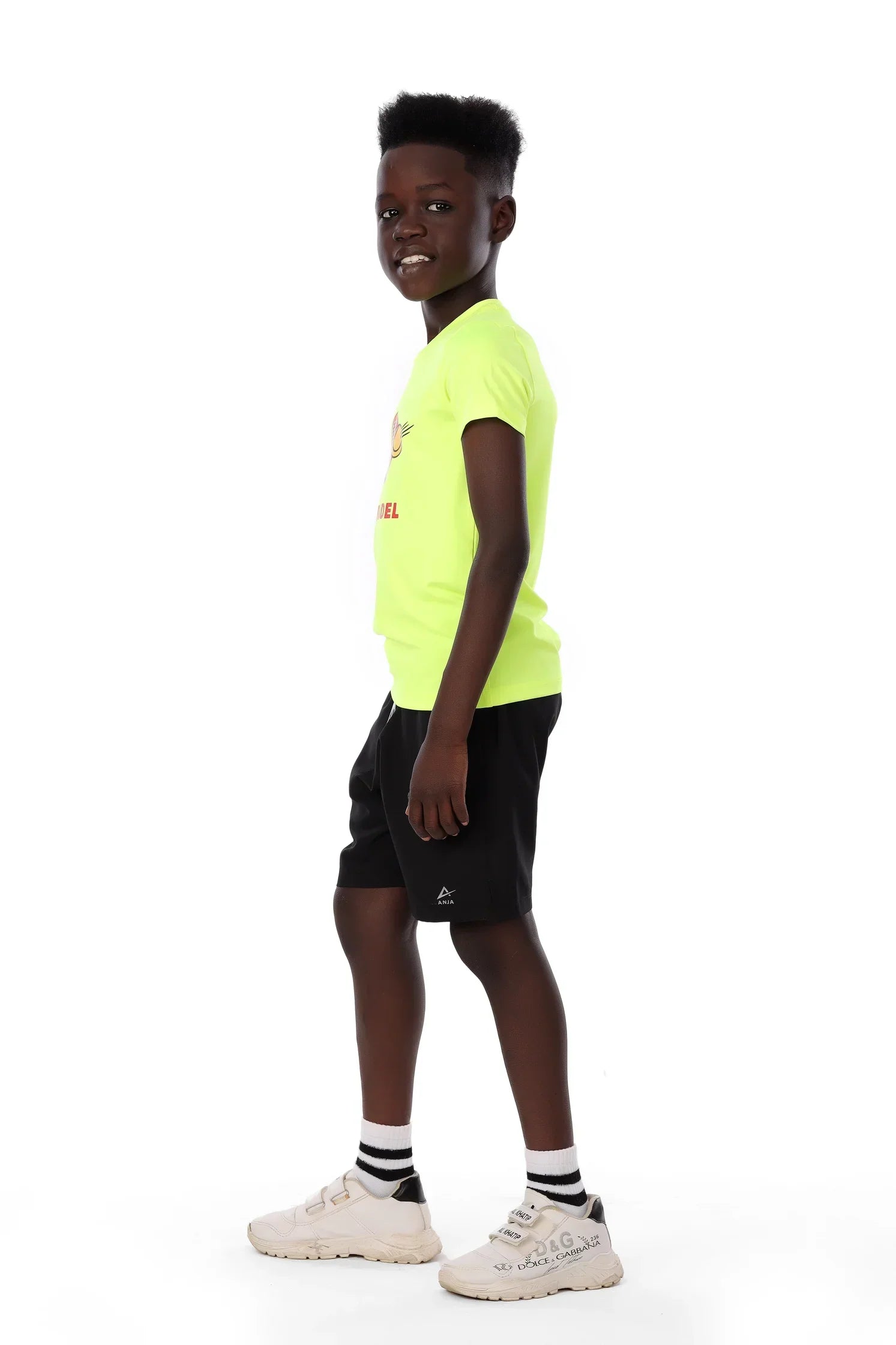 Boys Neon Yellow Padel Power T-Shirt – Sporty Graphic Top