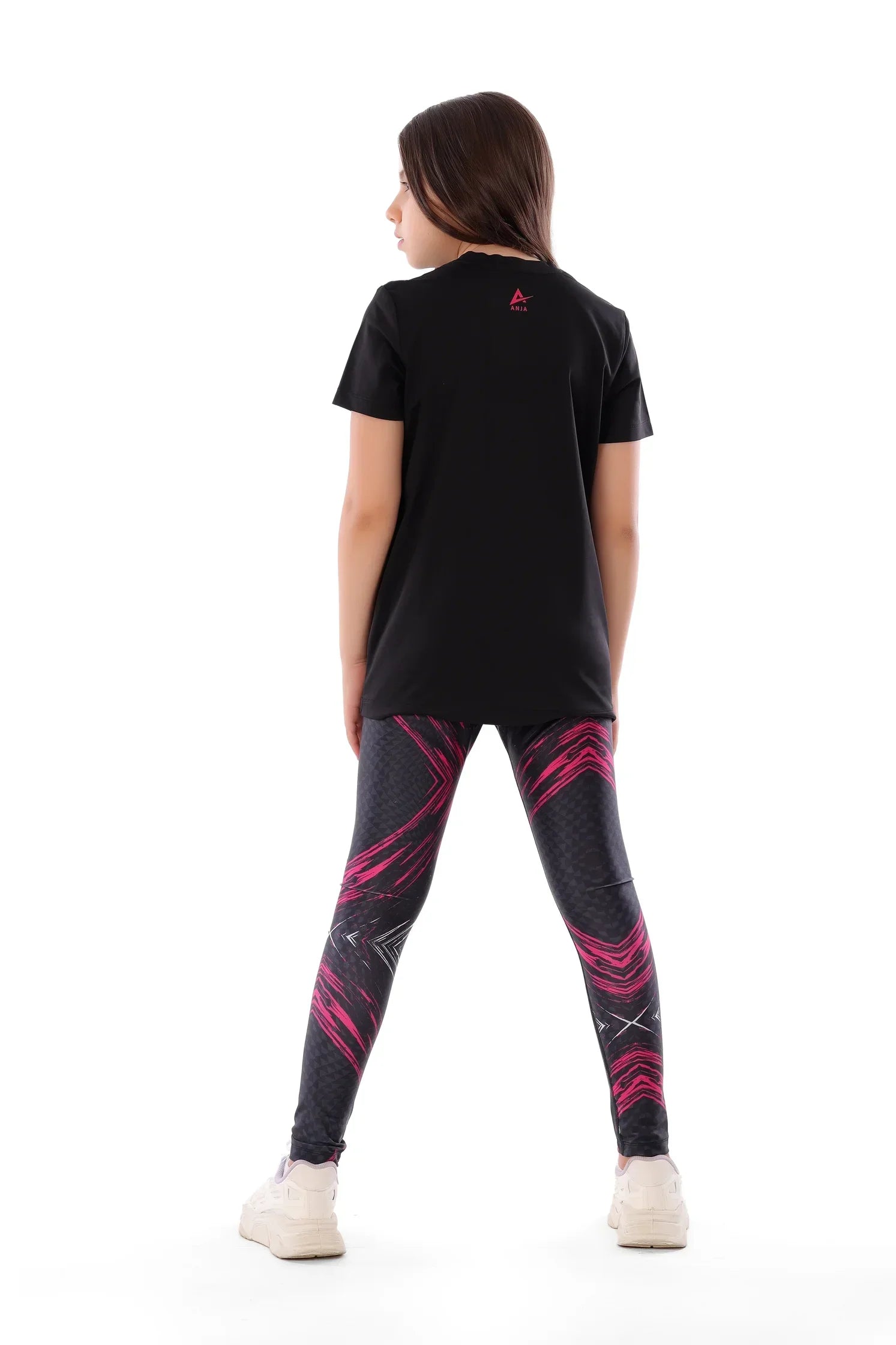 Girls Black Padel T-Shirt – Sporty Athletic Top