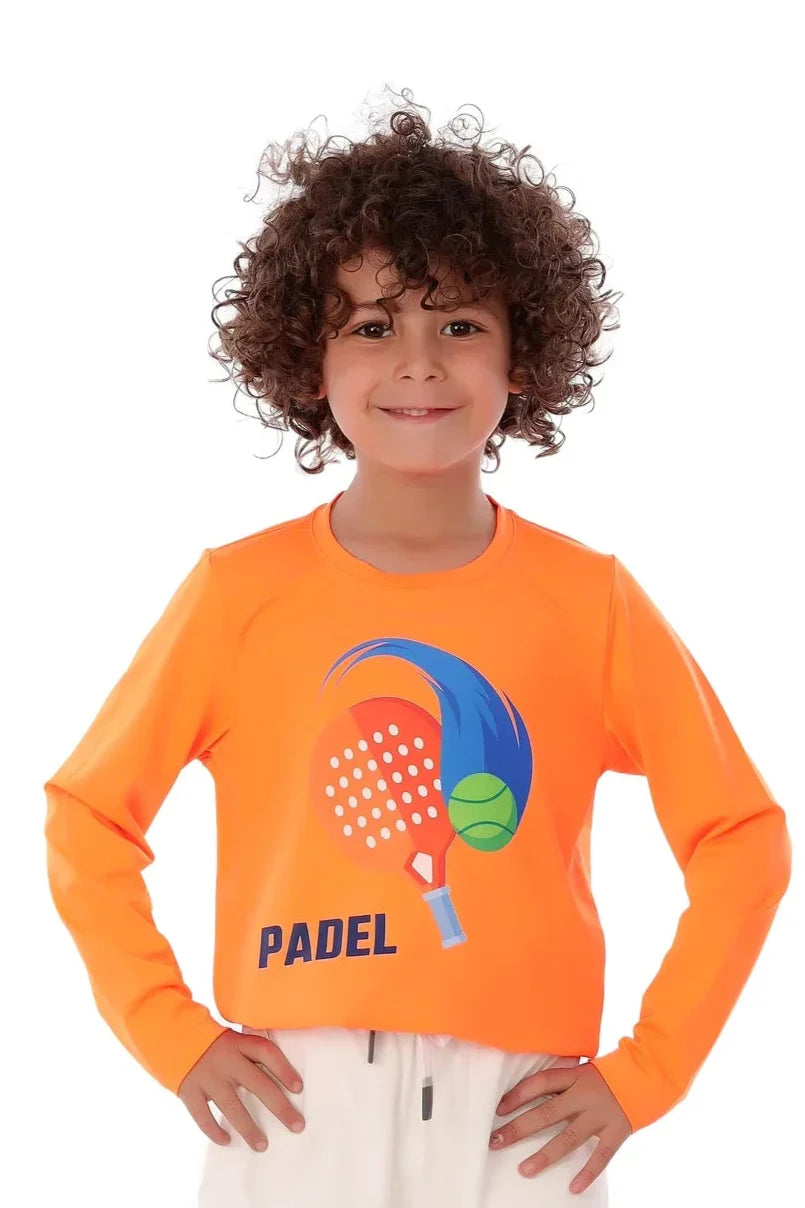 Boys Orange Long Sleeve Sporty T-Shirt – Athletic Top