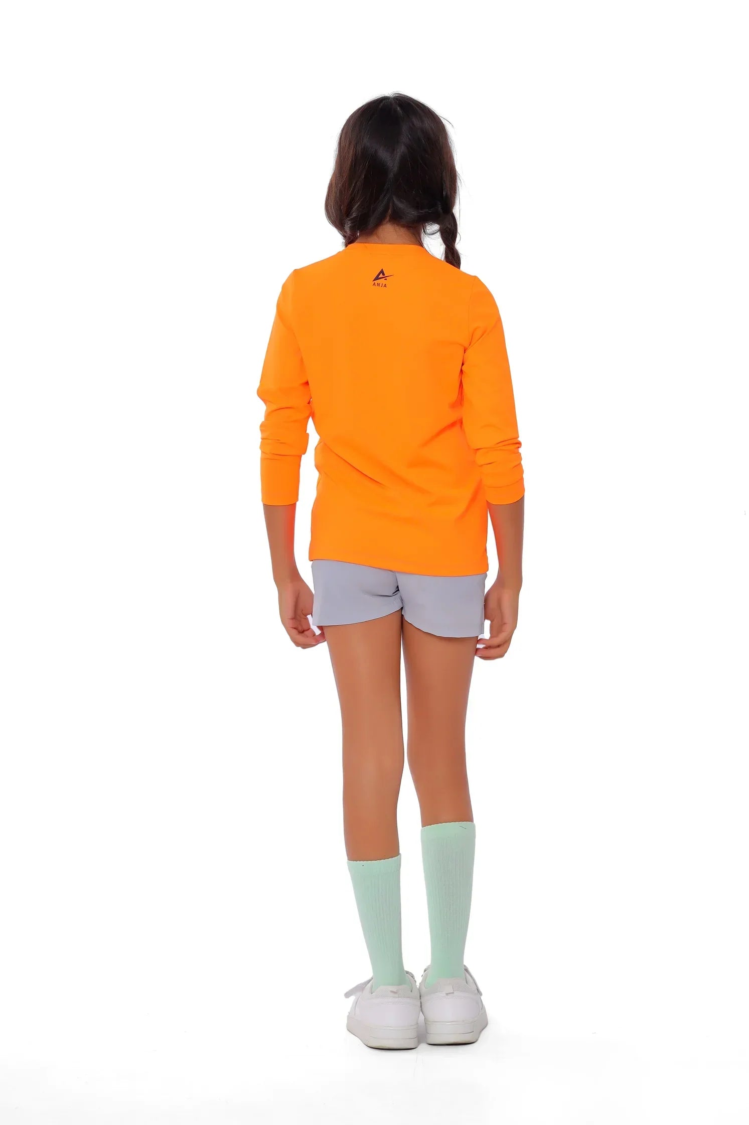 Girls Orange Long Sleeve Sporty T-Shirt – Athletic Top