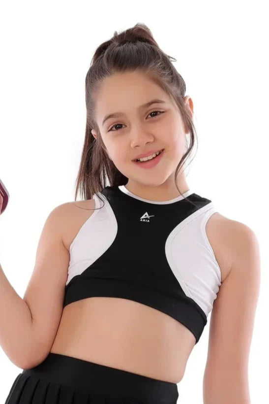 Girls Sporty  Crop Top – Athletic Sleeveless Training Shirt