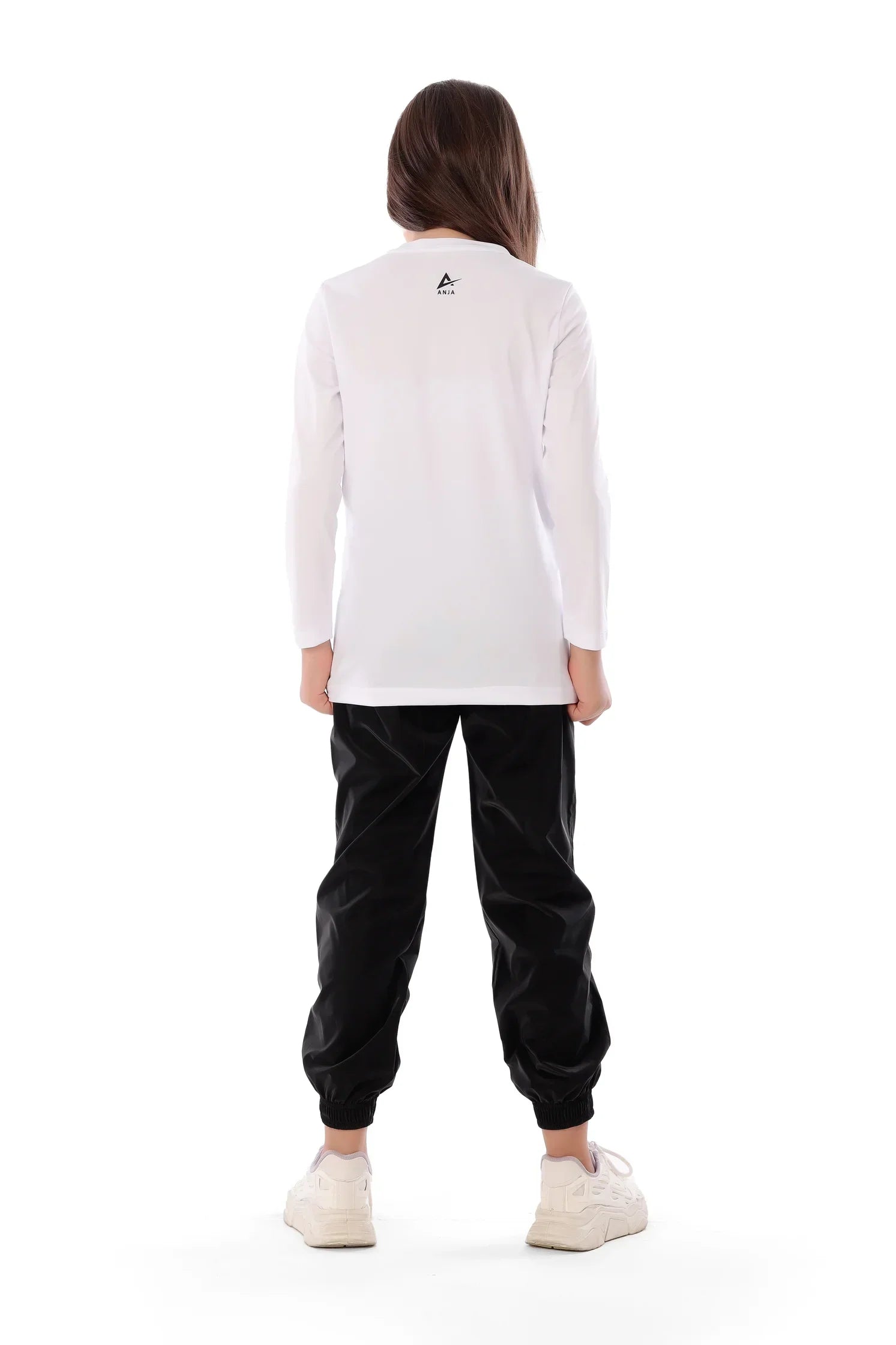 Basic Girls white long Sleeve Performance T-Shirt
