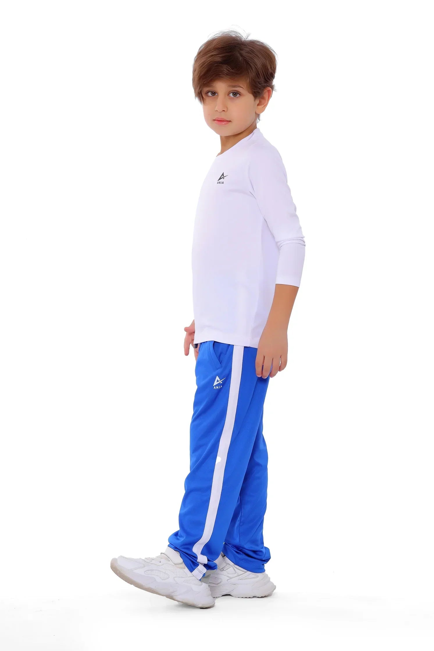 Boys Black Stripe Track Pants – Sporty Side Stripe Joggers for kids