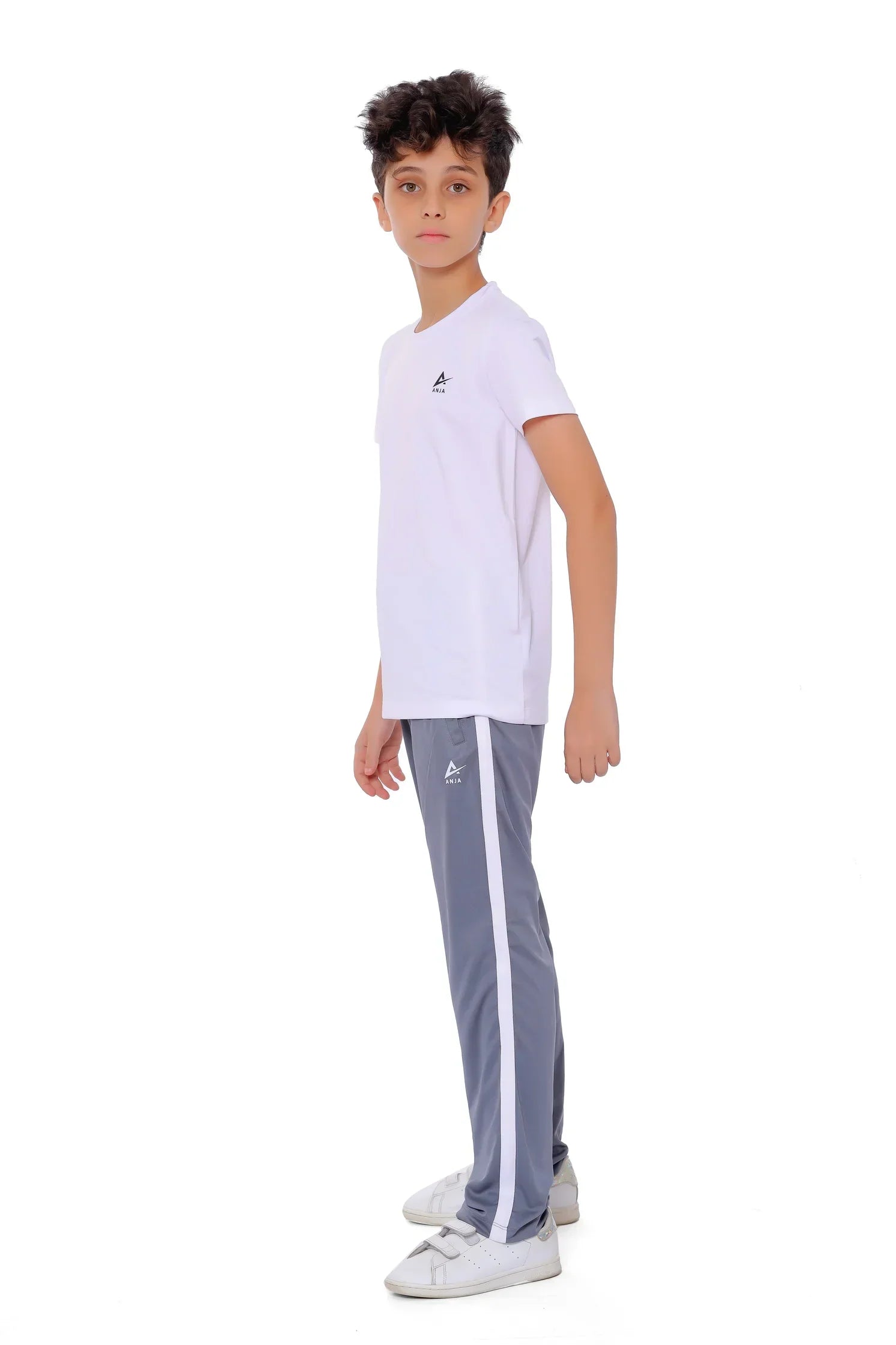 Boys Black Stripe Track Pants – Sporty Side Stripe Joggers for kids
