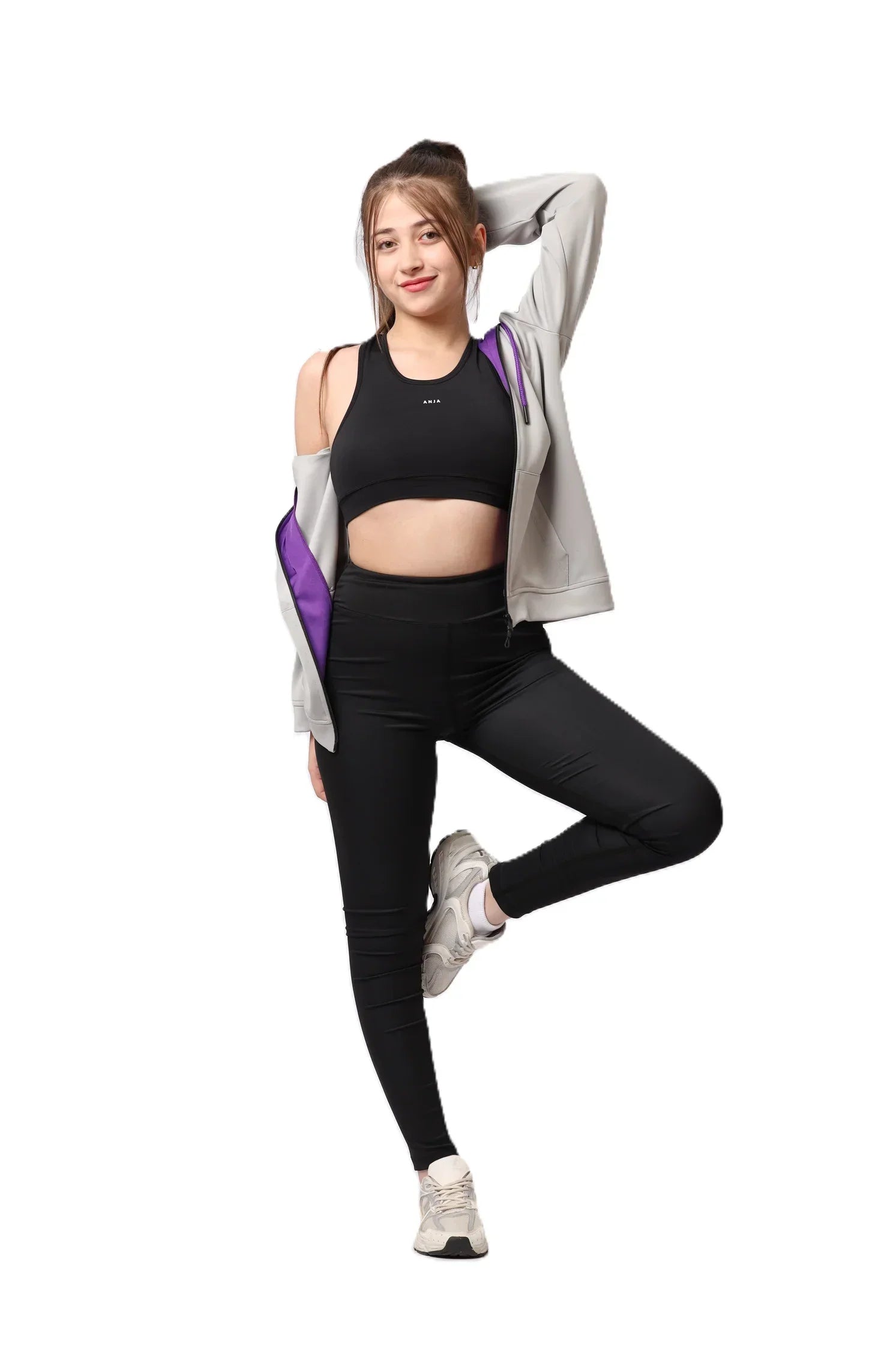 Girls  Zip-Up Sweatshirt – Sporty Contrast Trim Jacket