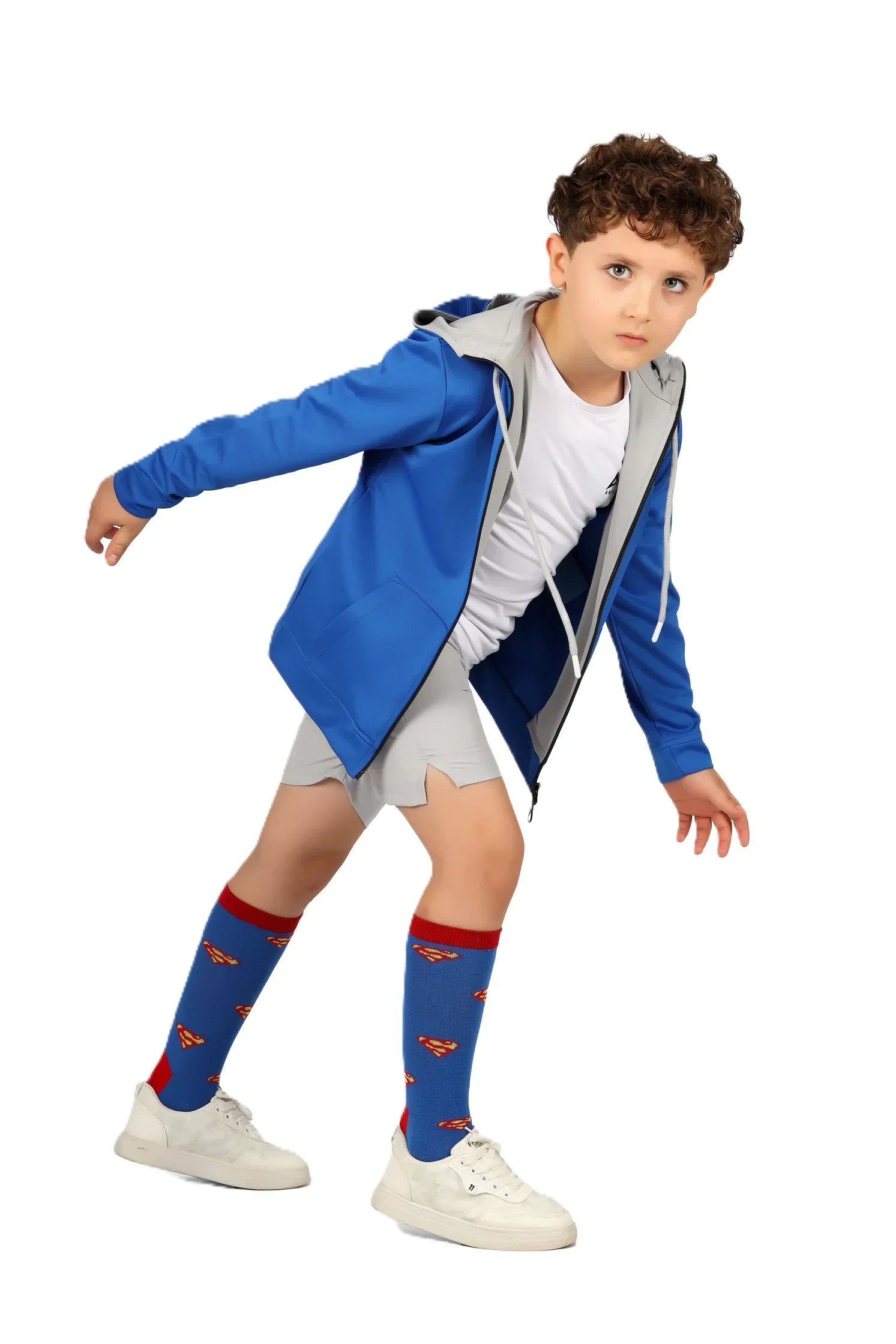 Boys Black Zip-Up Sweatshirt – Sporty Contrast Trim Jacket