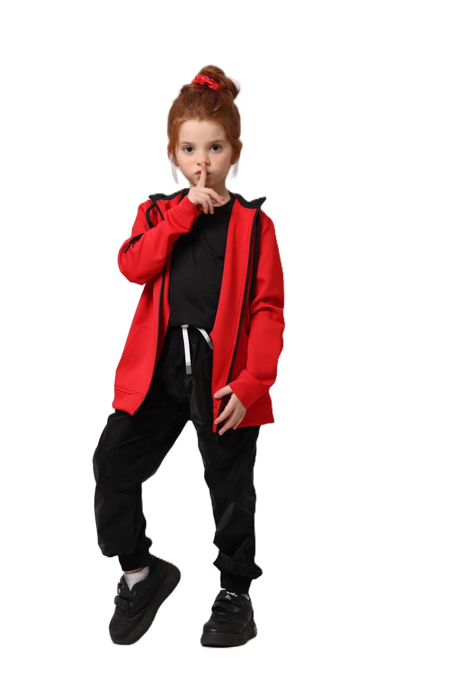 Girls  Zip-Up Sweatshirt – Sporty Contrast Trim Jacket