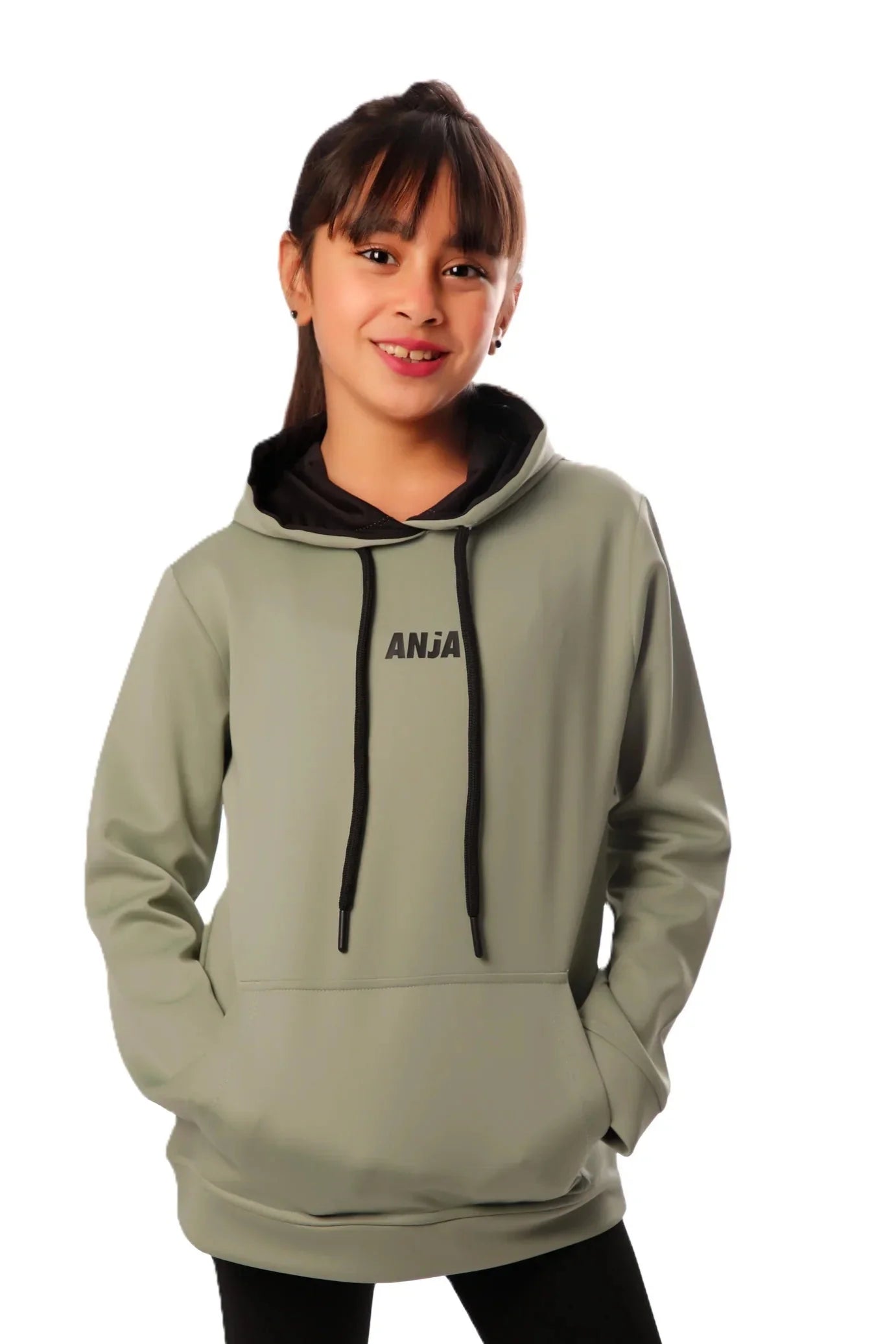 Girls Hoodie – Sporty Pullover with Contrast Drawstrings