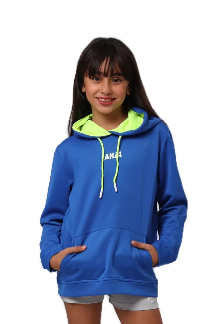 Girls Hoodie – Sporty Pullover with Contrast Drawstrings