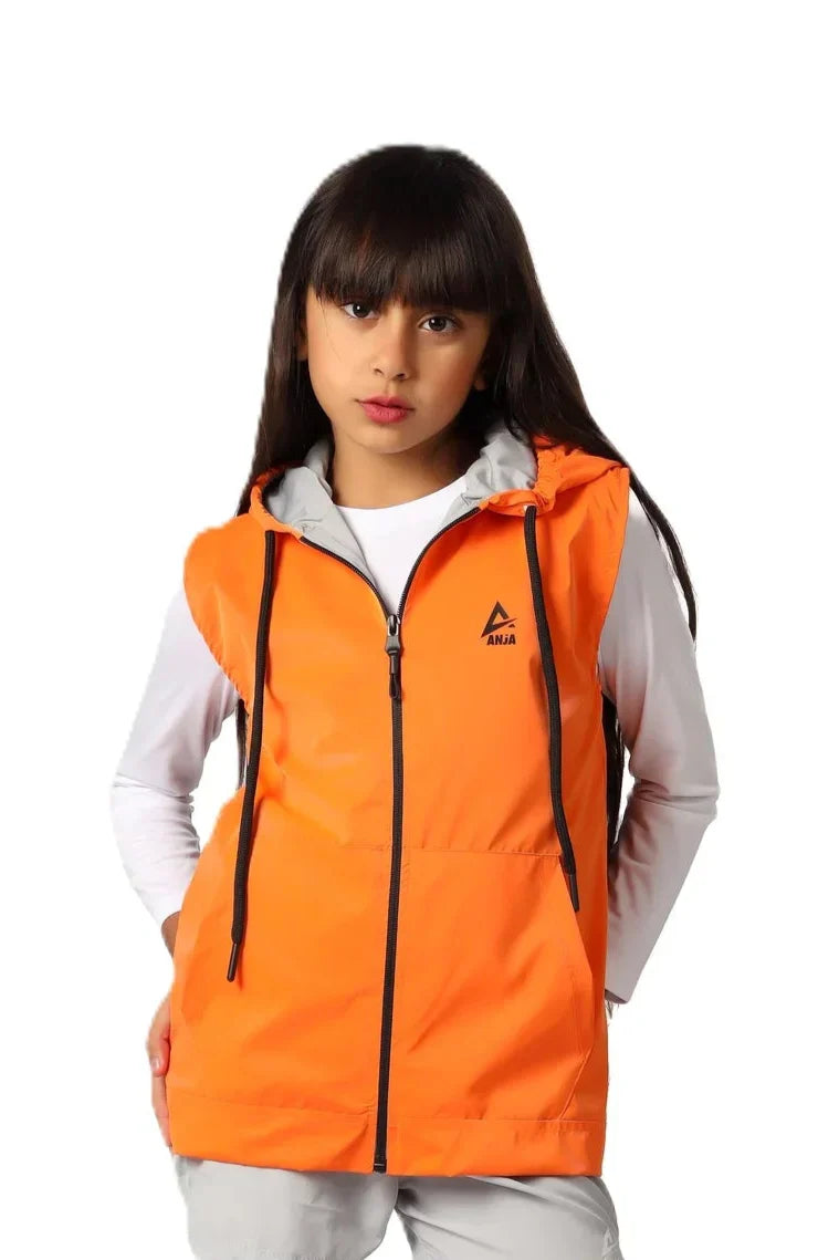Girls Zip-Up Vest – Sporty Sleeveless Outerwear