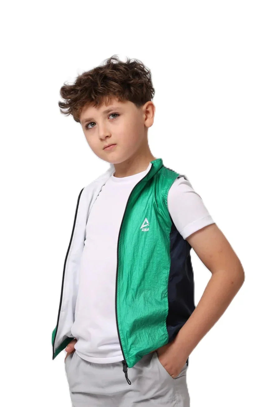 Boys Zip-Up Vest – Sporty Sleeveless Outerwear
